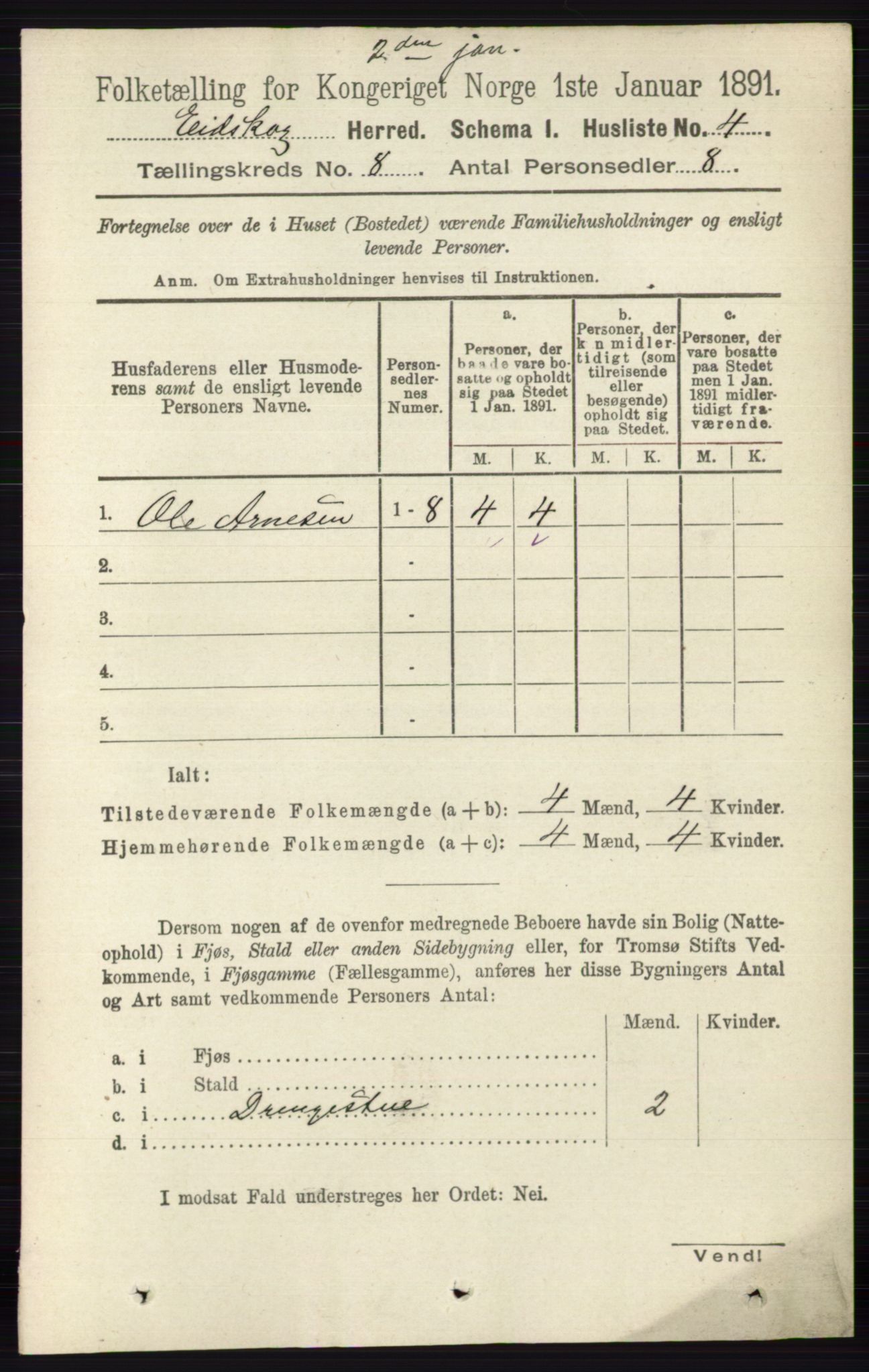 RA, Folketelling 1891 for 0420 Eidskog herred, 1891, s. 4424