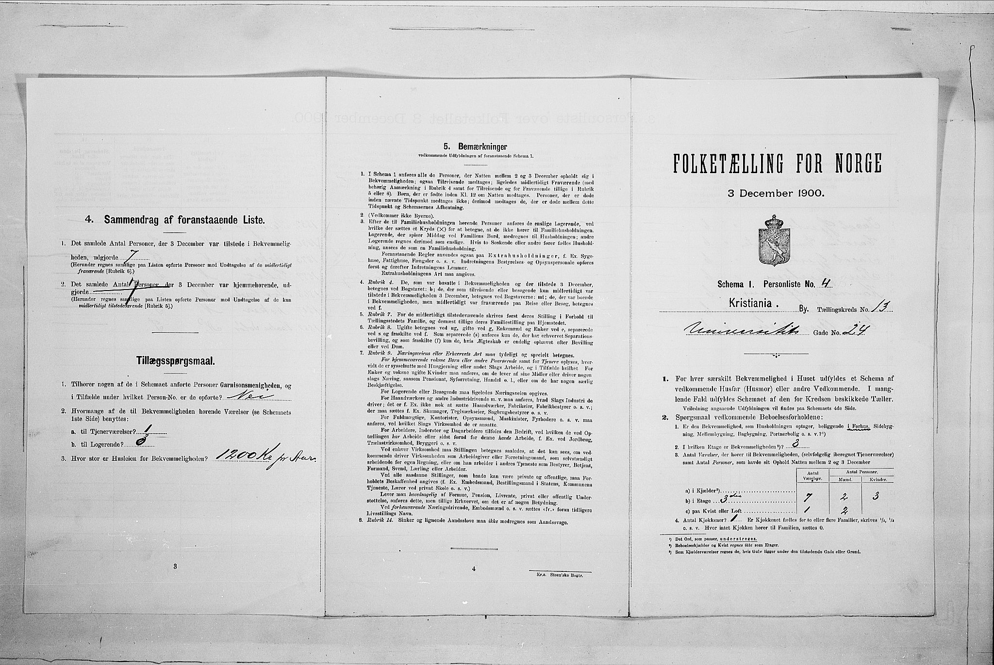 SAO, Folketelling 1900 for 0301 Kristiania kjøpstad, 1900, s. 107982