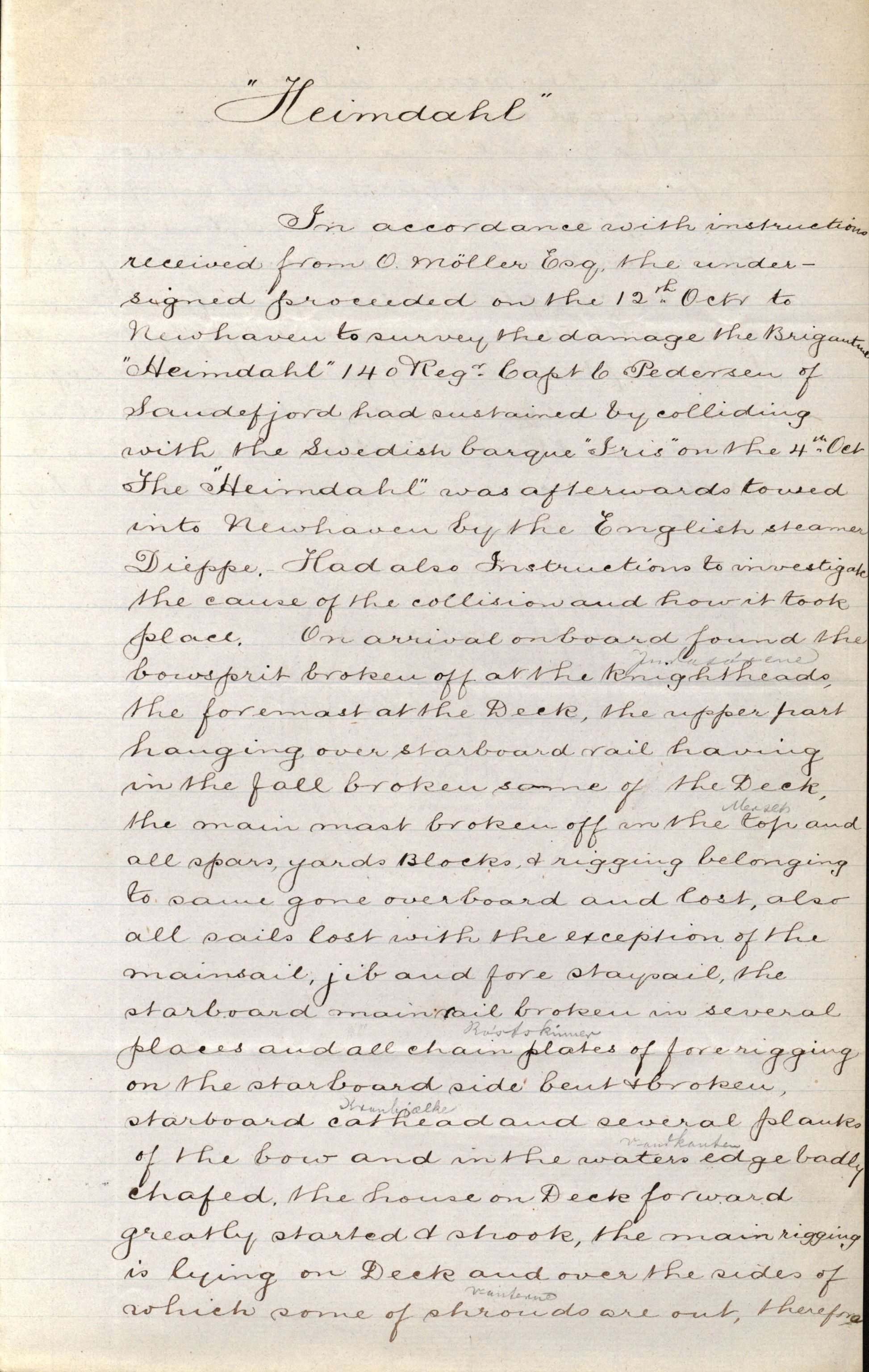 Pa 63 - Østlandske skibsassuranceforening, VEMU/A-1079/G/Ga/L0016/0017: Havaridokumenter / Andover, Hans, Heimdal, 1883, s. 27