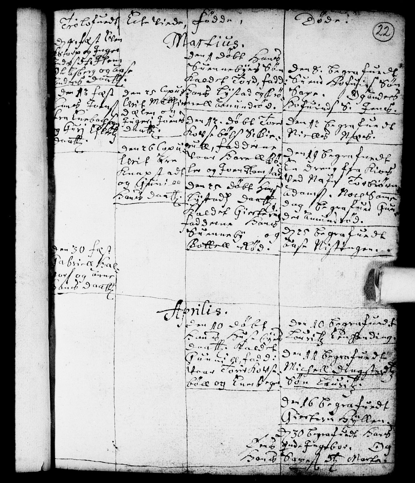Spydeberg prestekontor Kirkebøker, AV/SAO-A-10924/F/Fa/L0001: Ministerialbok nr. I 1, 1696-1738, s. 22