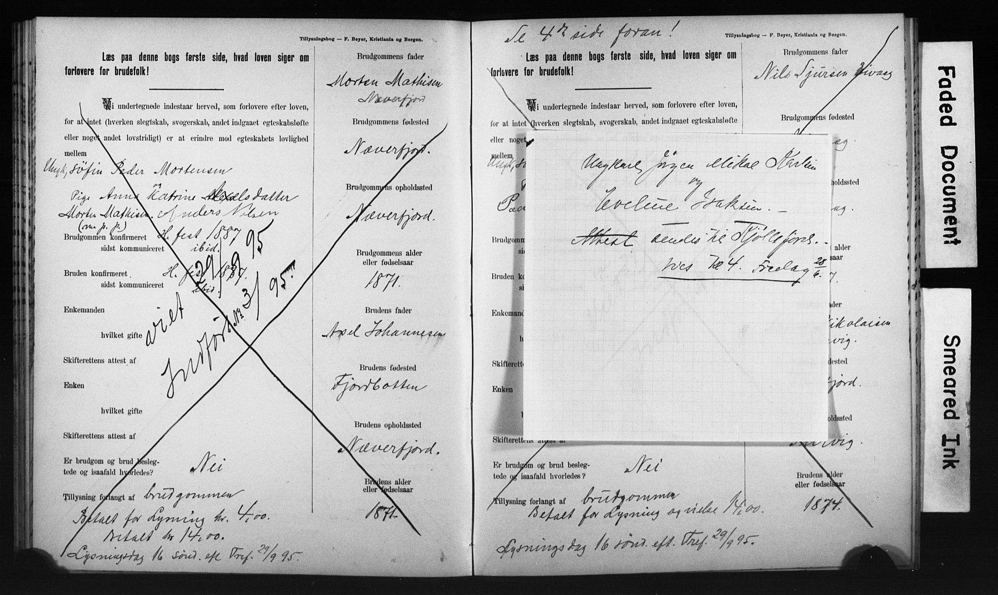 Hammerfest sokneprestkontor, SATØ/S-1347/I/Ib/L0070/0003: Lysningsprotokoll nr. 70, 1893-1896