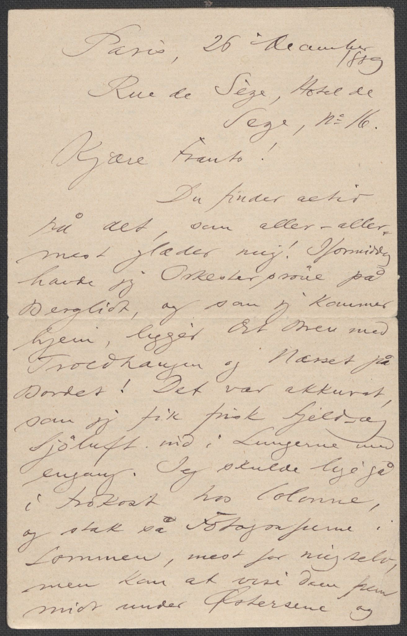 Beyer, Frants, RA/PA-0132/F/L0001: Brev fra Edvard Grieg til Frantz Beyer og "En del optegnelser som kan tjene til kommentar til brevene" av Marie Beyer, 1872-1907, s. 321