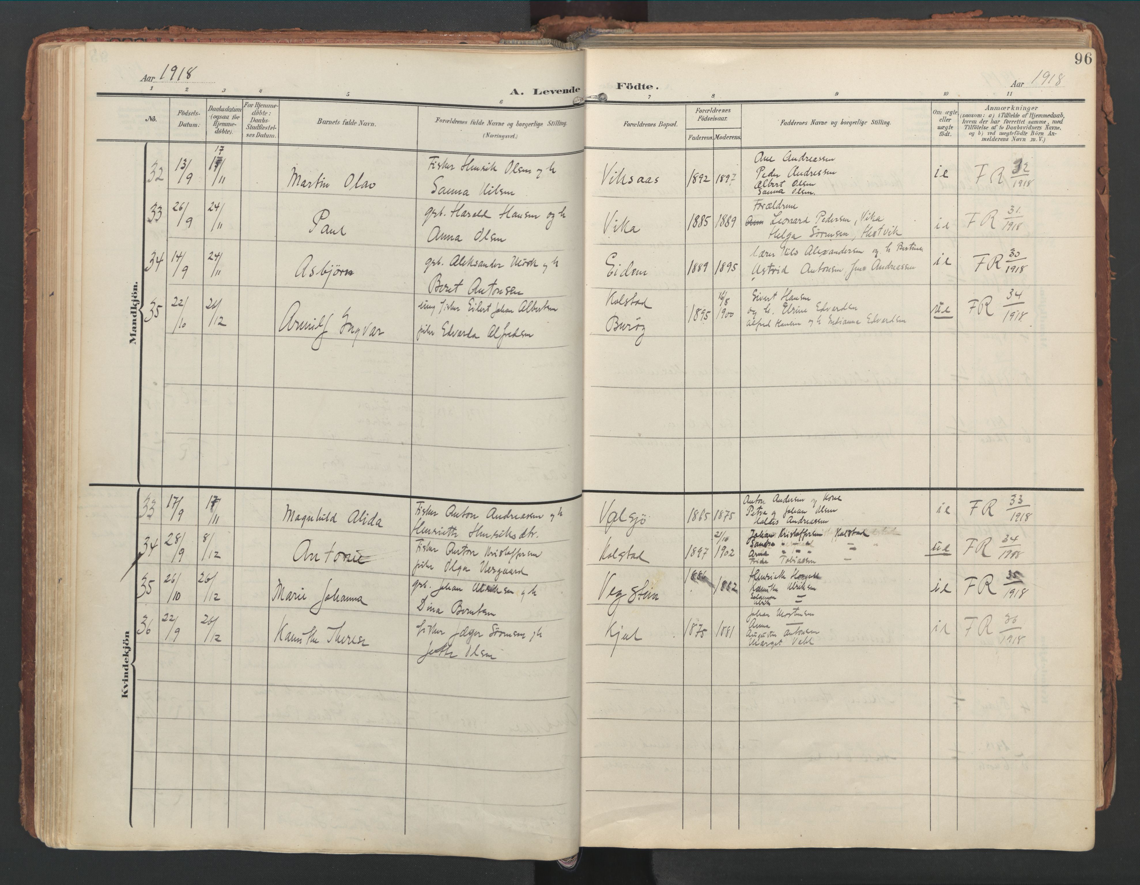 Ministerialprotokoller, klokkerbøker og fødselsregistre - Nordland, AV/SAT-A-1459/816/L0250: Ministerialbok nr. 816A16, 1903-1923, s. 96