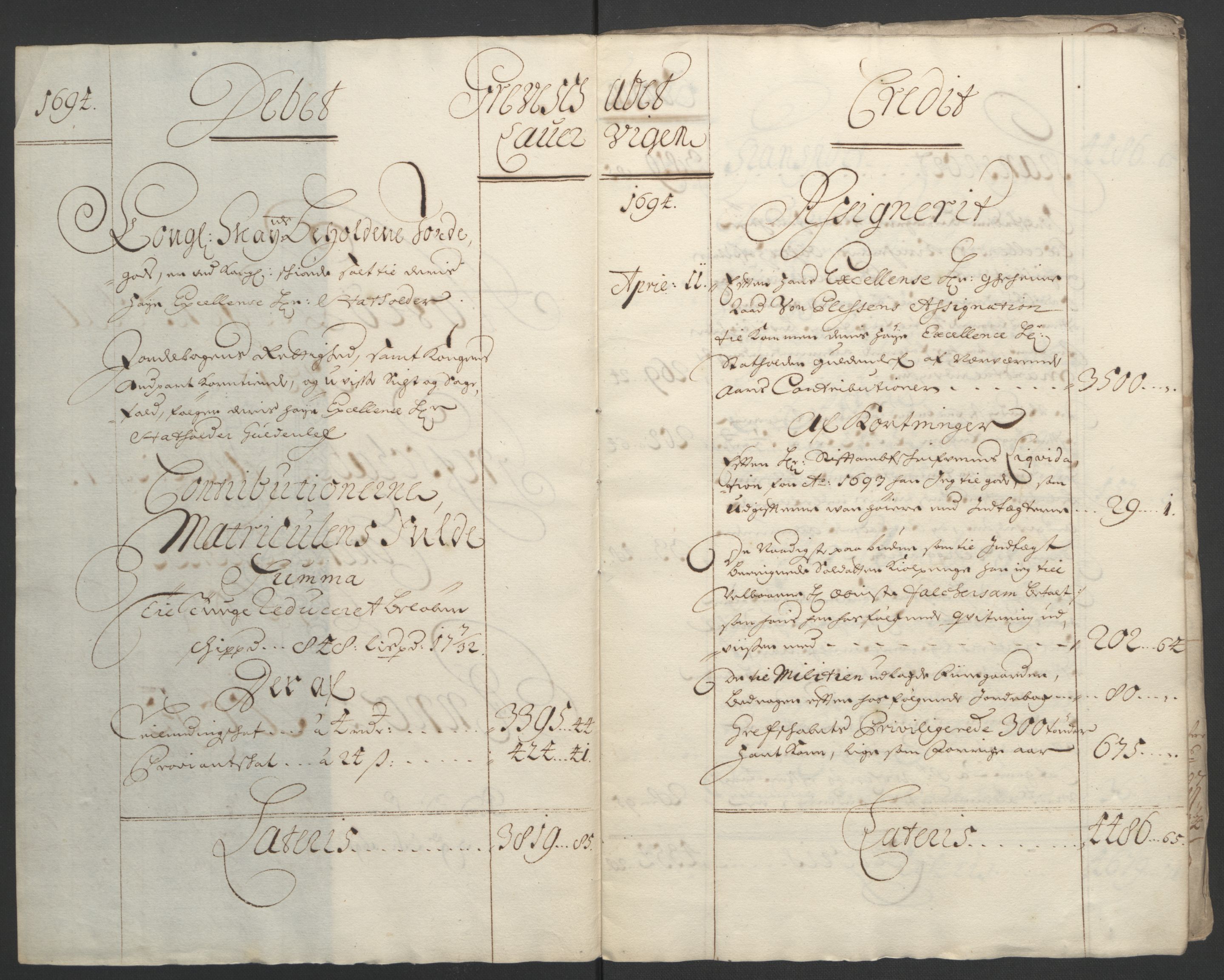 Rentekammeret inntil 1814, Reviderte regnskaper, Fogderegnskap, AV/RA-EA-4092/R33/L1974: Fogderegnskap Larvik grevskap, 1693-1695, s. 76