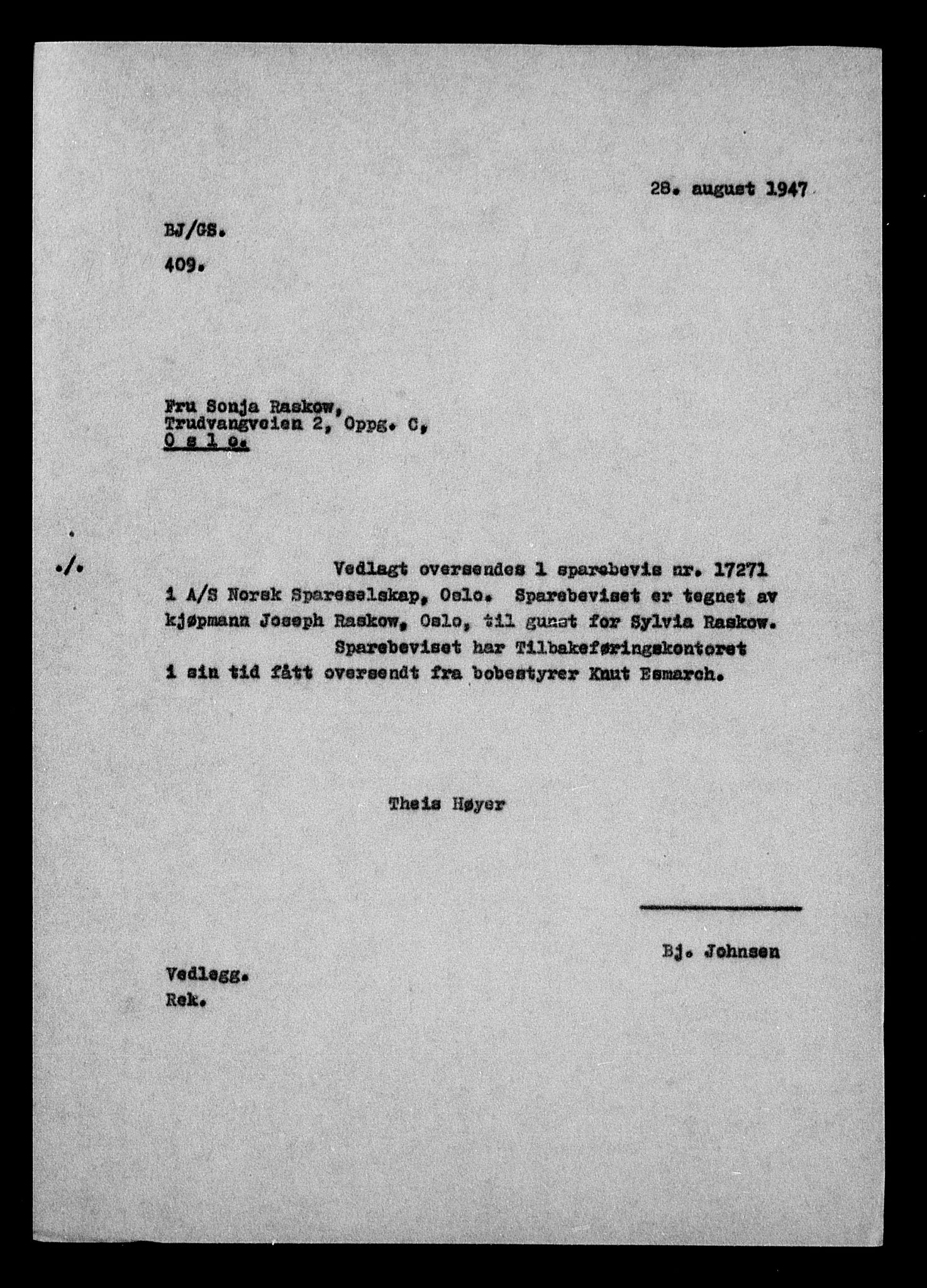 Justisdepartementet, Tilbakeføringskontoret for inndratte formuer, AV/RA-S-1564/H/Hc/Hcc/L0972: --, 1945-1947, s. 123