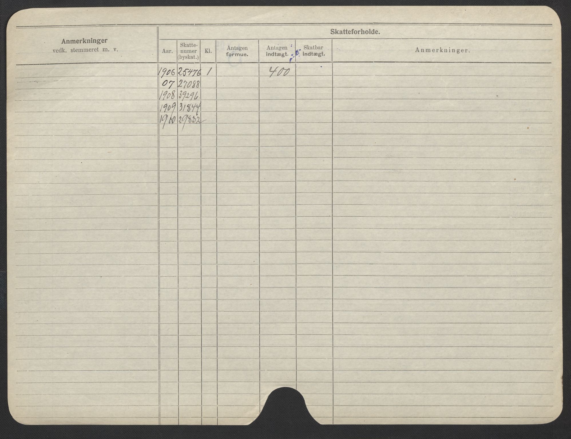 Oslo folkeregister, Registerkort, SAO/A-11715/F/Fa/Fac/L0021: Kvinner, 1906-1914, s. 250b