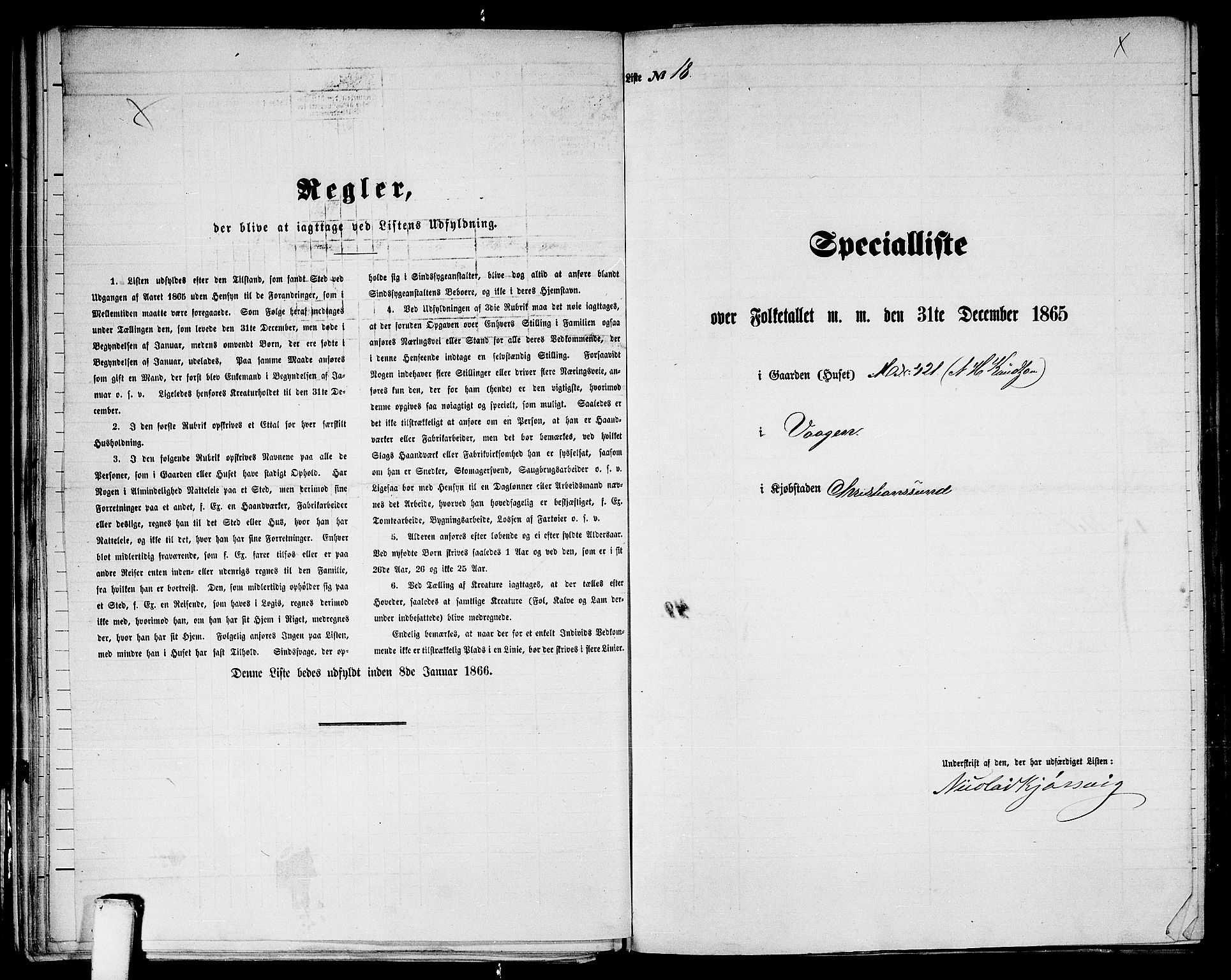 RA, Folketelling 1865 for 1503B Kristiansund prestegjeld, Kristiansund kjøpstad, 1865, s. 44