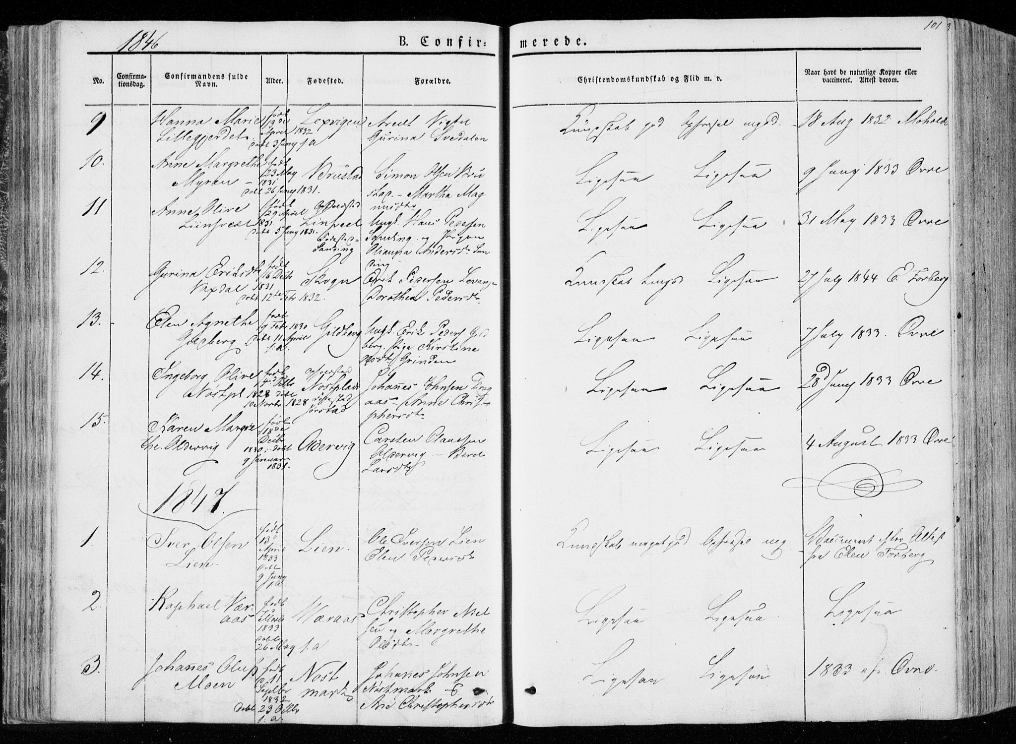 Ministerialprotokoller, klokkerbøker og fødselsregistre - Nord-Trøndelag, SAT/A-1458/722/L0218: Ministerialbok nr. 722A05, 1843-1868, s. 101