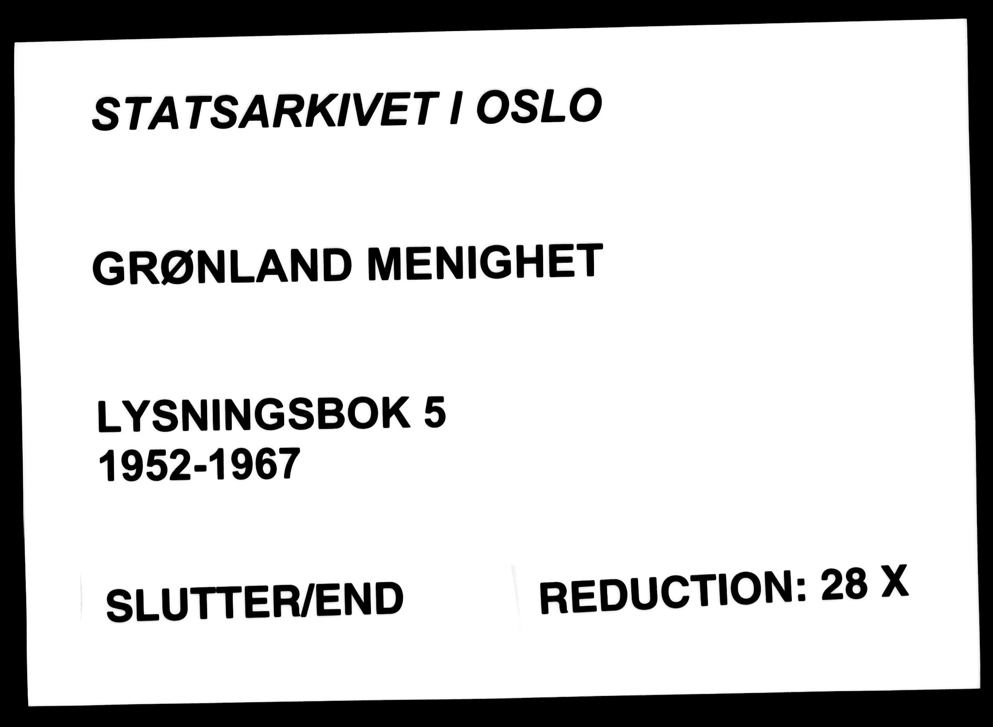 Grønland prestekontor Kirkebøker, AV/SAO-A-10848/H/Ha/L0005: Lysningsprotokoll nr. 5, 1952-1967