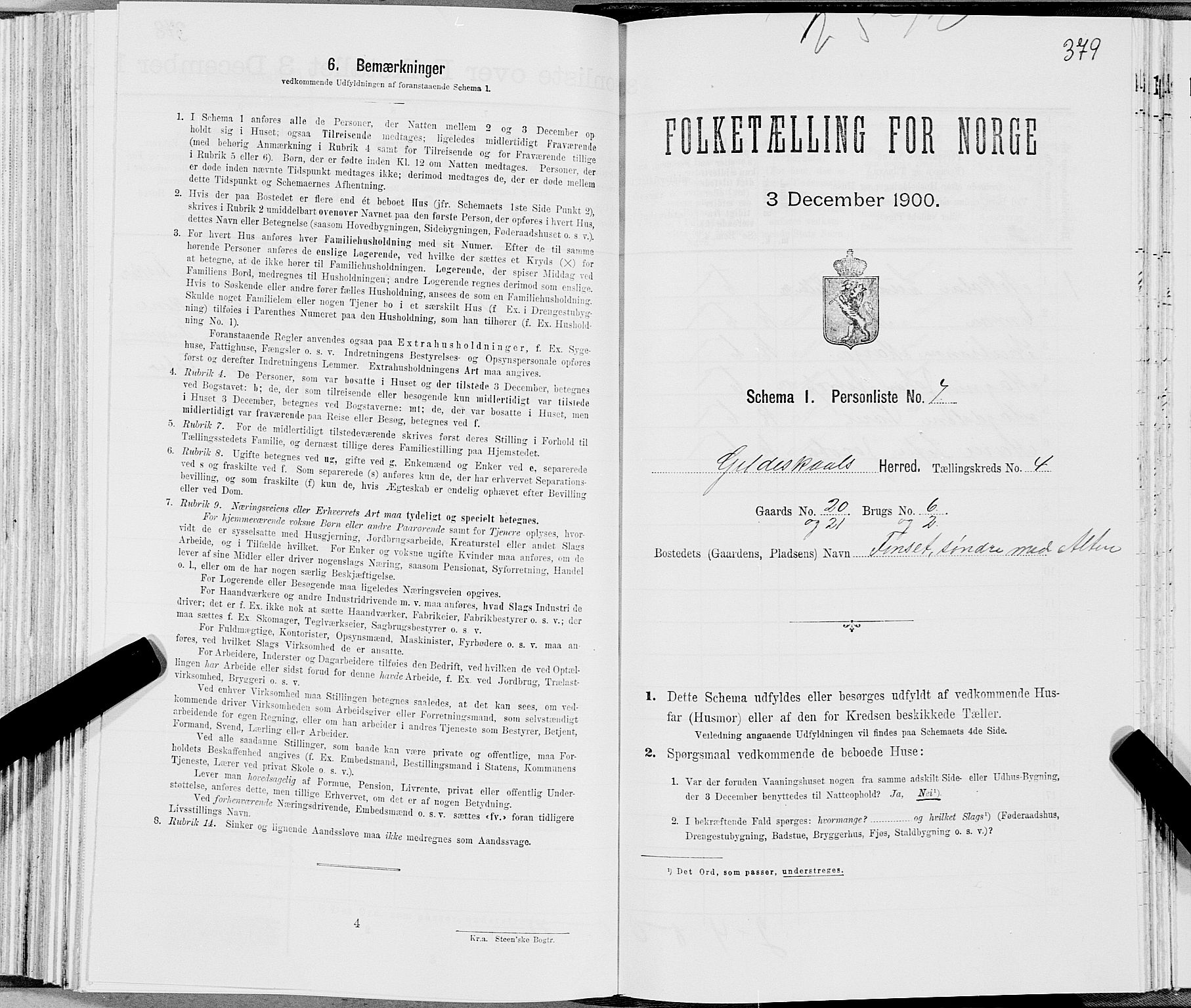SAT, Folketelling 1900 for 1838 Gildeskål herred, 1900, s. 422