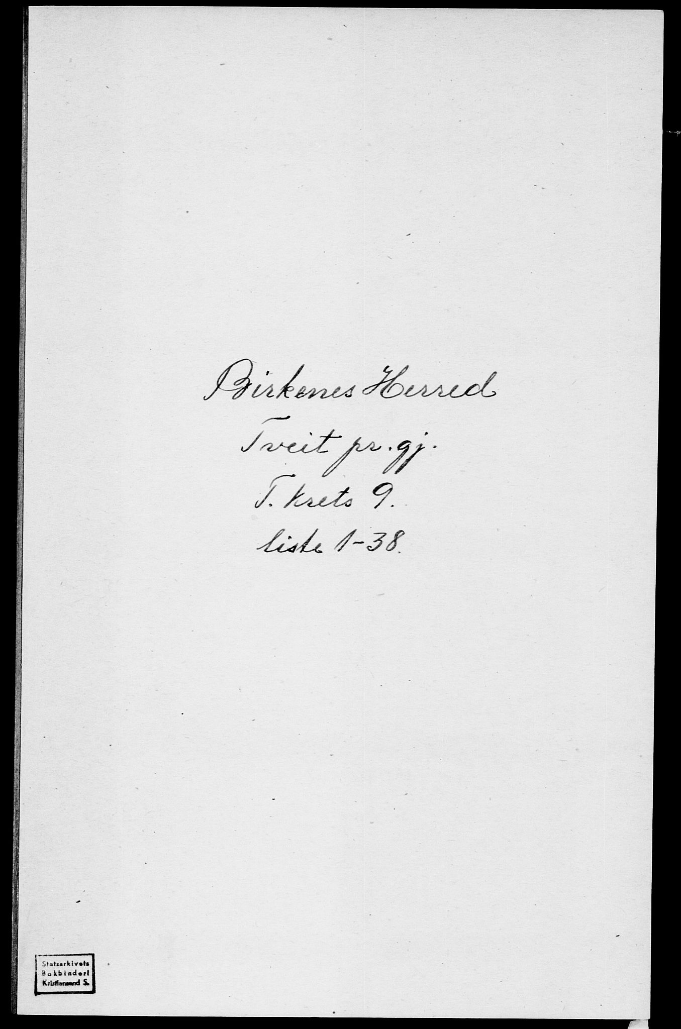 SAK, Folketelling 1875 for 1013P Tveit prestegjeld, 1875, s. 1105