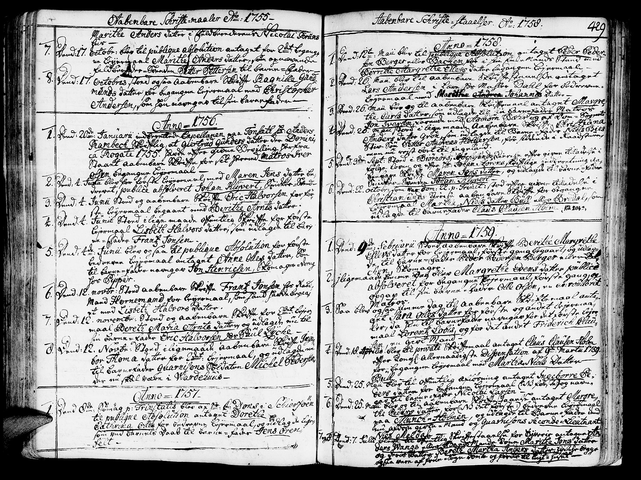 Ministerialprotokoller, klokkerbøker og fødselsregistre - Sør-Trøndelag, SAT/A-1456/602/L0103: Ministerialbok nr. 602A01, 1732-1774, s. 429
