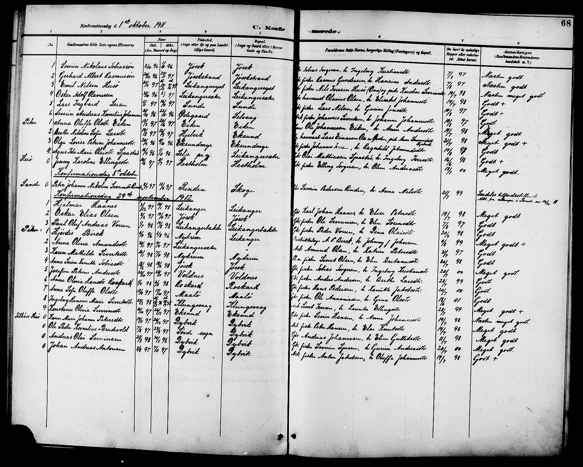 Ministerialprotokoller, klokkerbøker og fødselsregistre - Møre og Romsdal, SAT/A-1454/508/L0098: Klokkerbok nr. 508C02, 1898-1916, s. 68