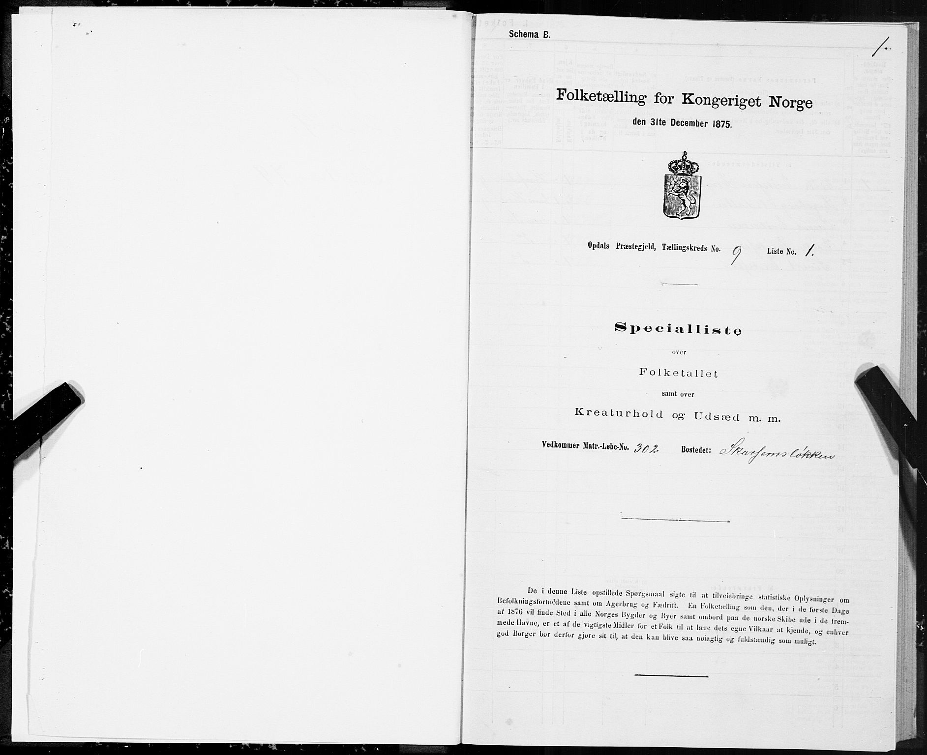 SAT, Folketelling 1875 for 1634P Oppdal prestegjeld, 1875, s. 6001