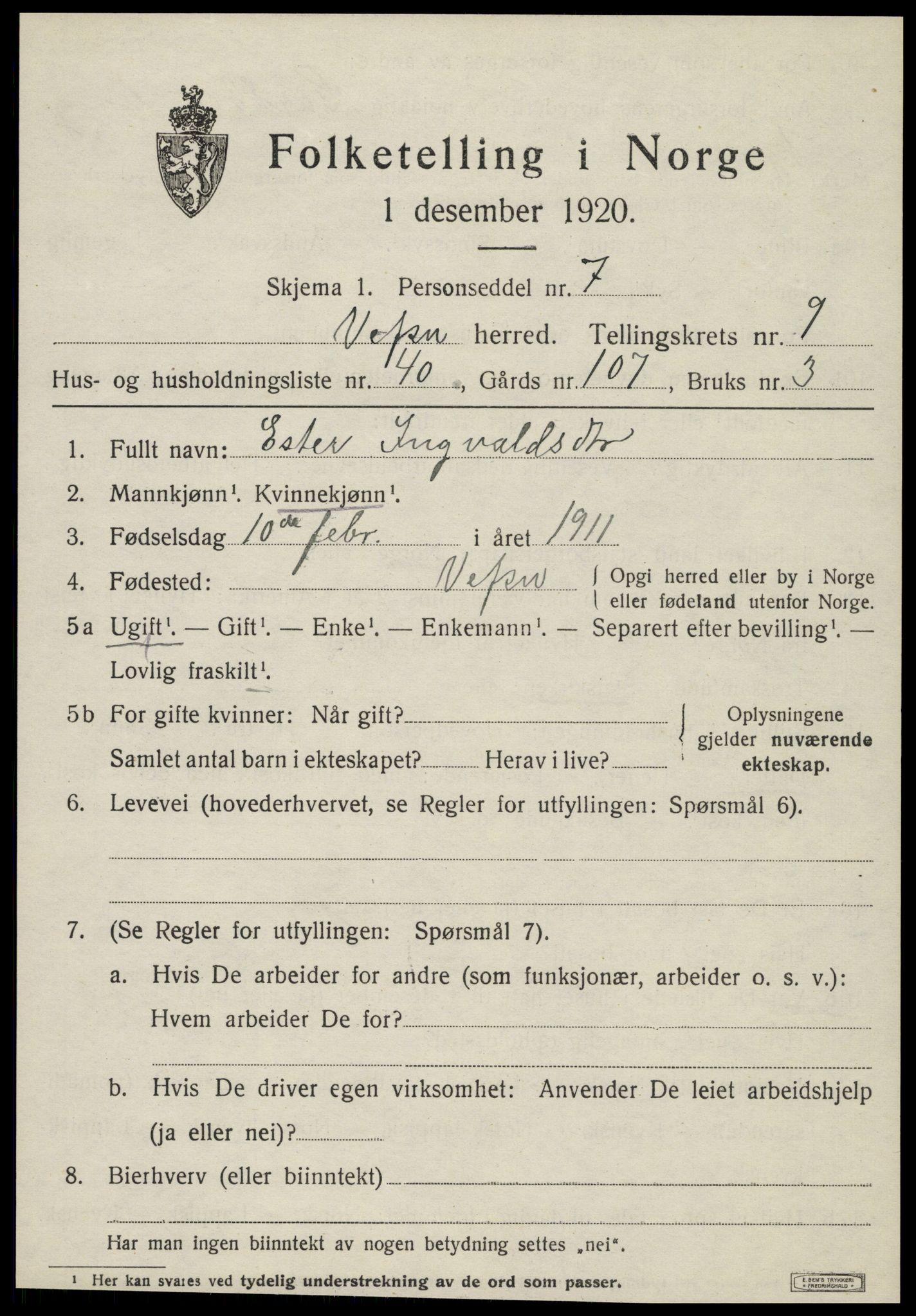 SAT, Folketelling 1920 for 1824 Vefsn herred, 1920, s. 6231