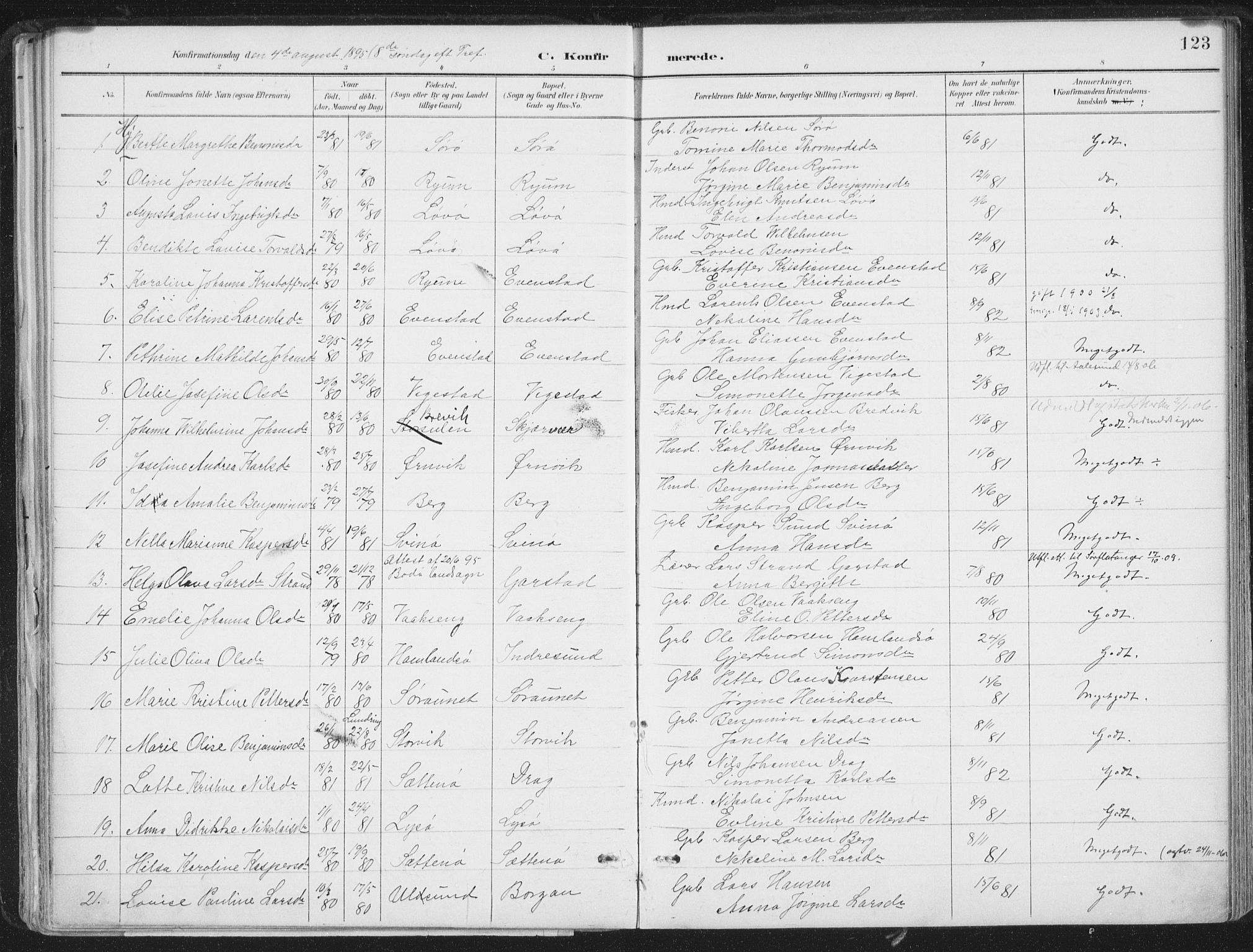 Ministerialprotokoller, klokkerbøker og fødselsregistre - Nord-Trøndelag, SAT/A-1458/786/L0687: Ministerialbok nr. 786A03, 1888-1898, s. 123