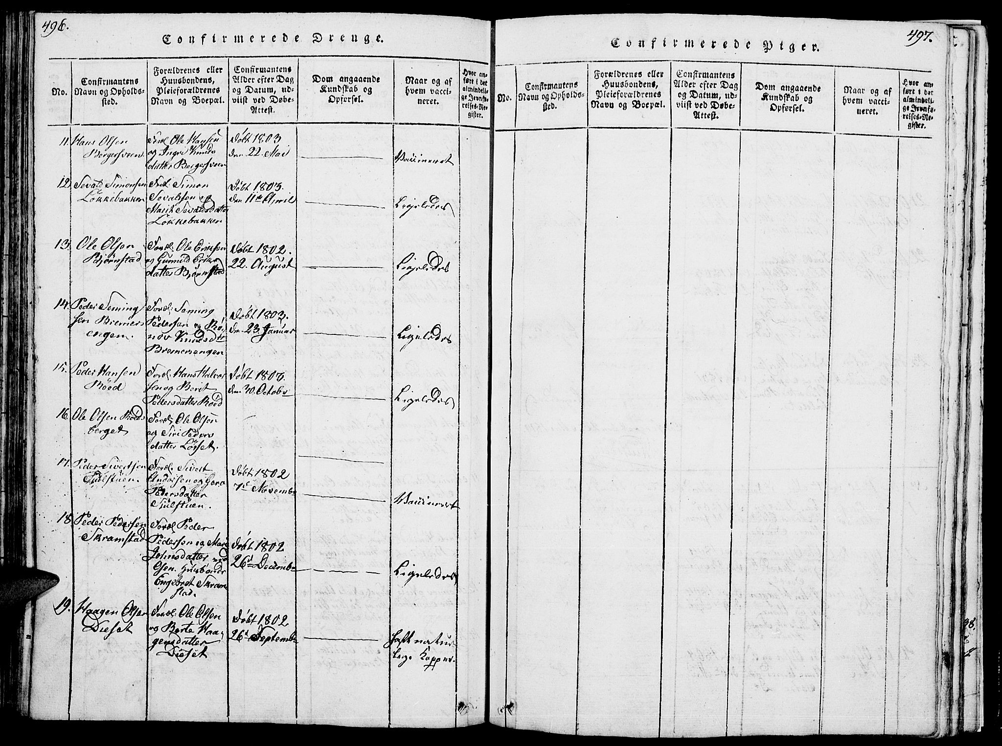 Åmot prestekontor, Hedmark, AV/SAH-PREST-056/H/Ha/Hab/L0001: Klokkerbok nr. 1, 1815-1847, s. 496-497