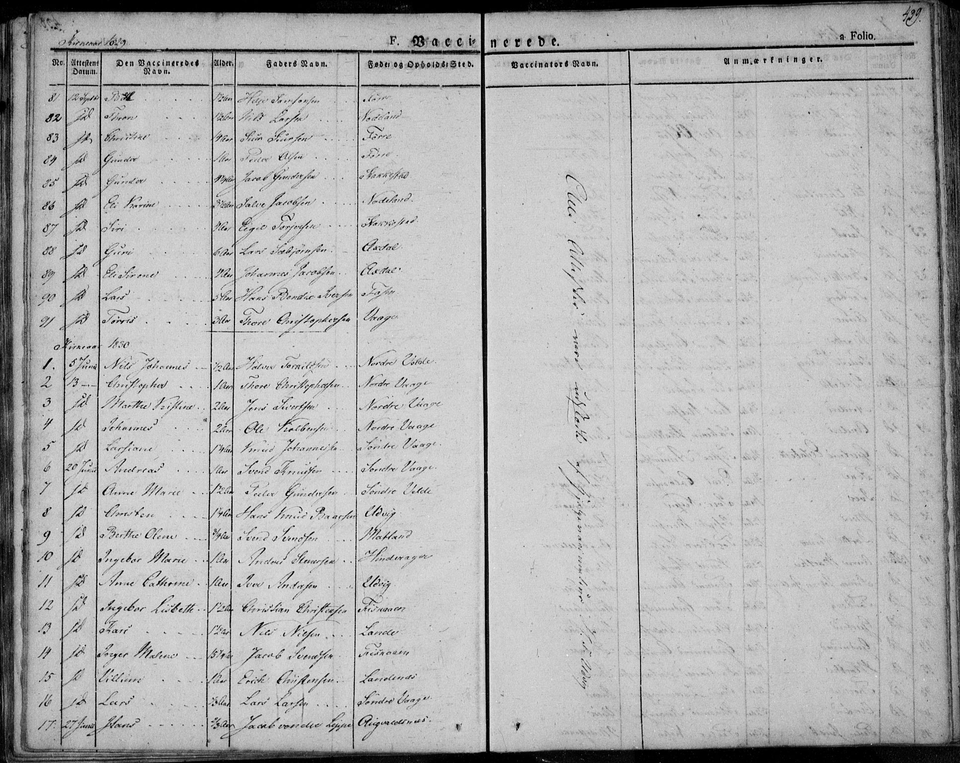 Avaldsnes sokneprestkontor, AV/SAST-A -101851/H/Ha/Haa/L0005: Ministerialbok nr. A 5.2, 1825-1841, s. 439