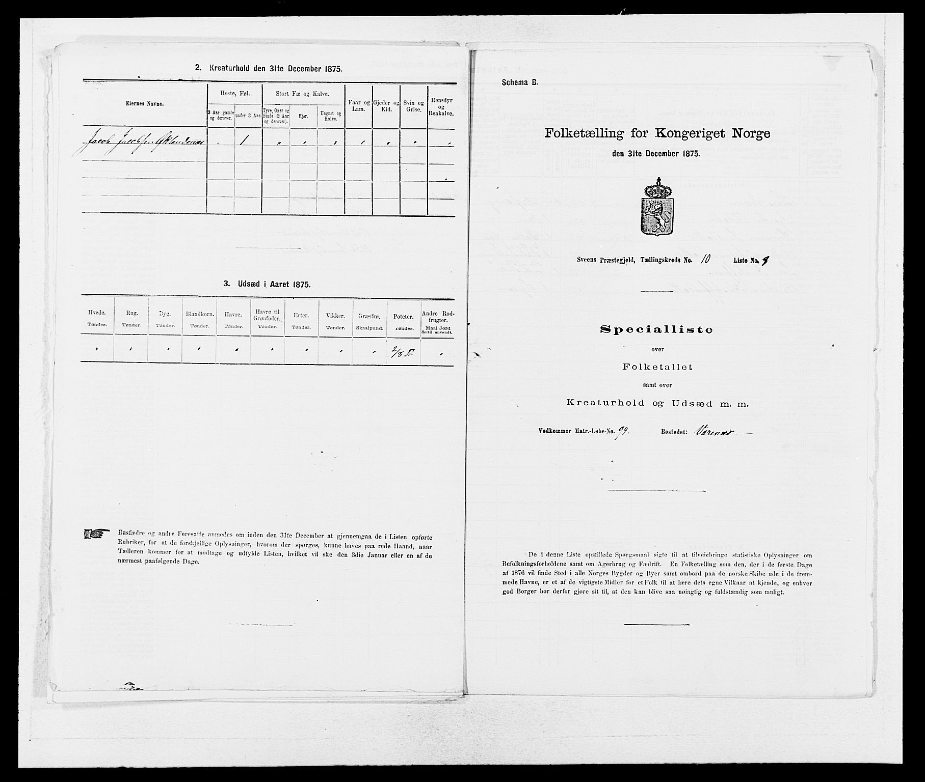 SAB, Folketelling 1875 for 1216P Sveio prestegjeld, 1875, s. 1264