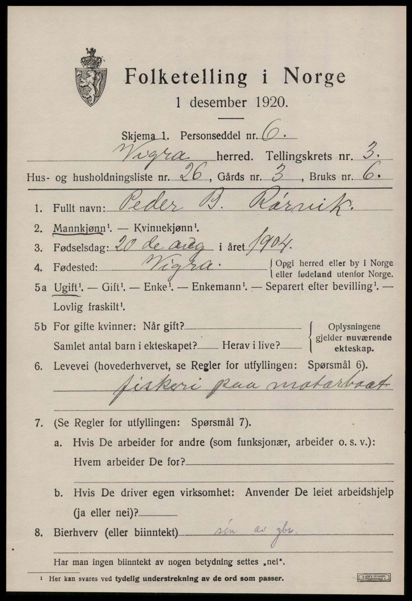 SAT, Folketelling 1920 for 1533 Vigra herred, 1920, s. 1714