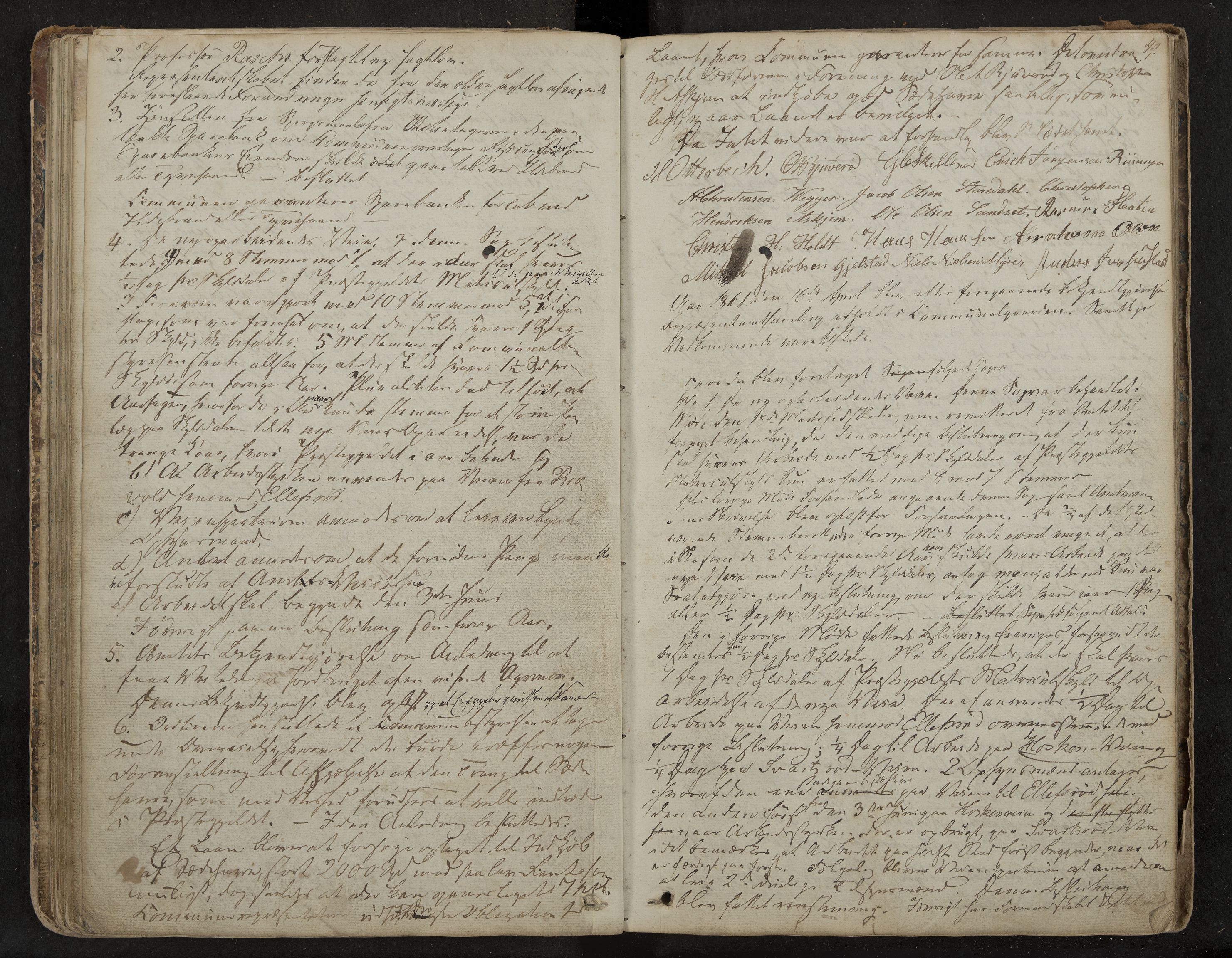 Andebu formannskap og sentraladministrasjon, IKAK/0719021-1/A/Aa/L0001: Møtebok med register, 1837-1869, s. 49