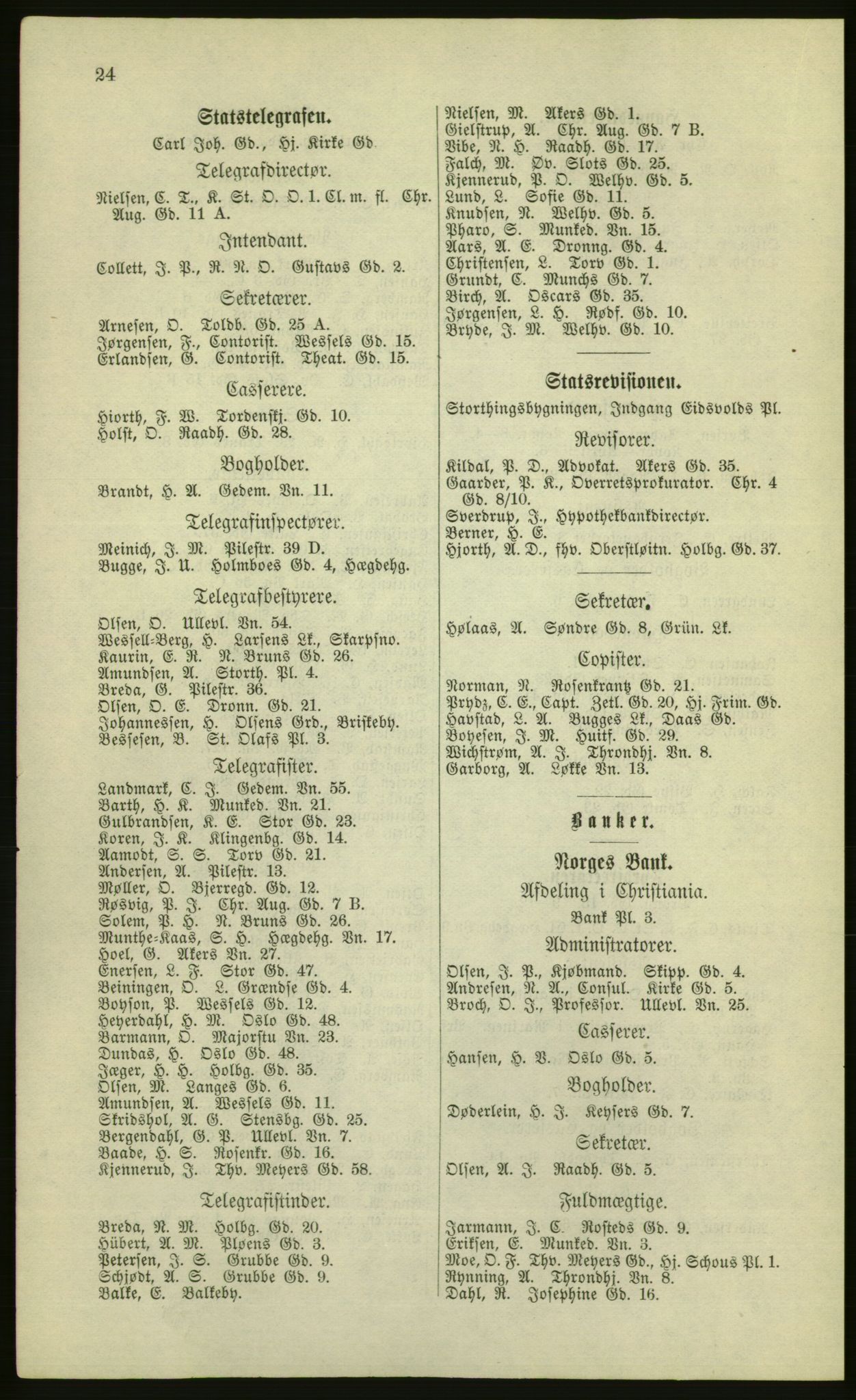 Kristiania/Oslo adressebok, PUBL/-, 1881, s. 24