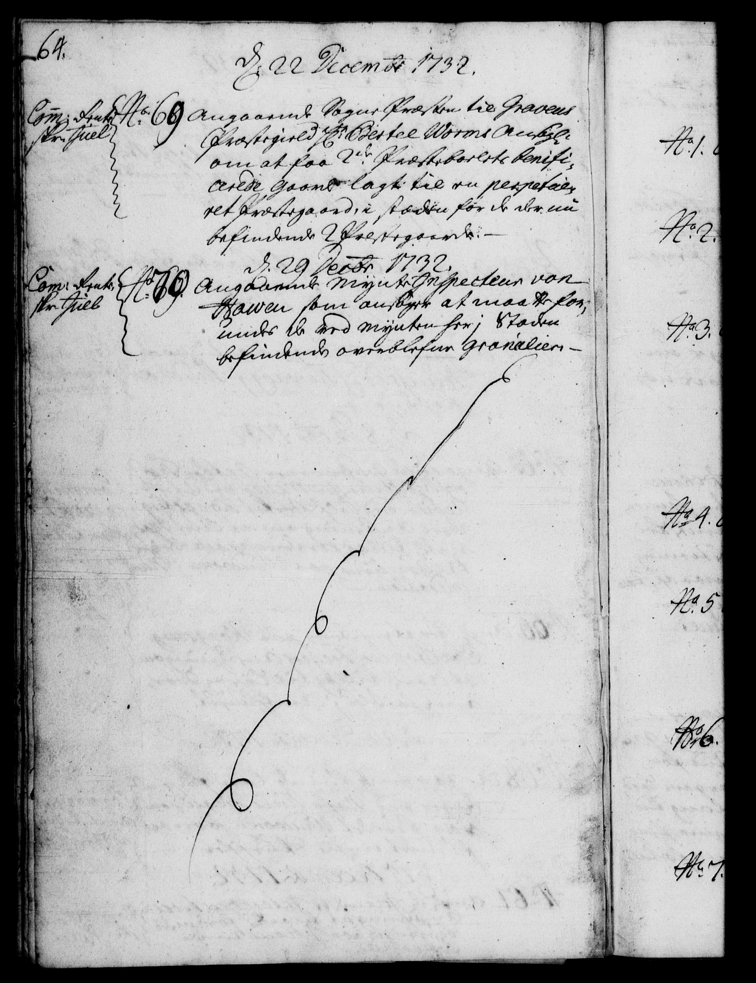 Rentekammeret, Kammerkanselliet, RA/EA-3111/G/Gf/Gfb/L0003: Register til norske relasjons- og resolusjonsprotokoller (merket RK 52.98), 1729-1736, s. 64