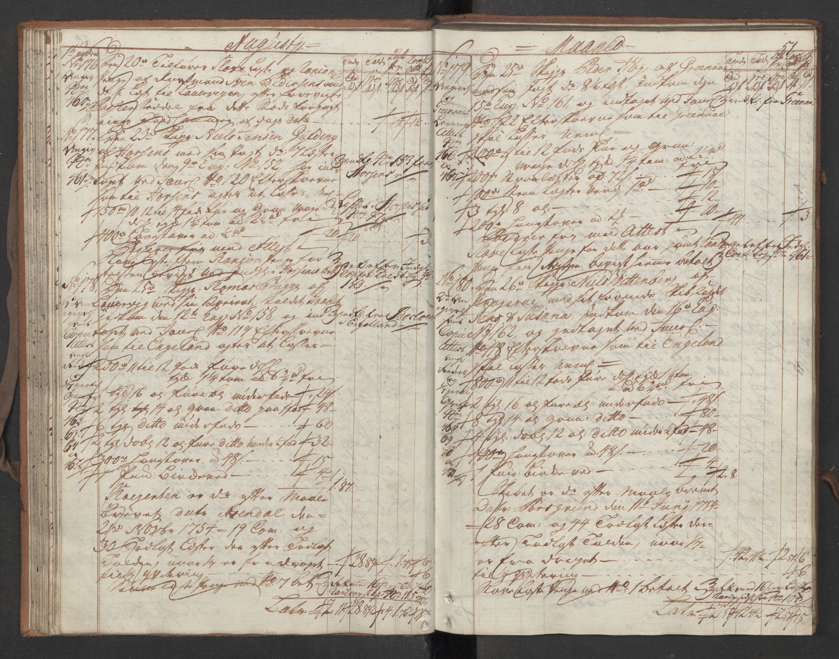 Generaltollkammeret, tollregnskaper, AV/RA-EA-5490/R13/L0029/0001: Tollregnskaper Kragerø / Utgående hovedtollbok, 1760, s. 50b-51a