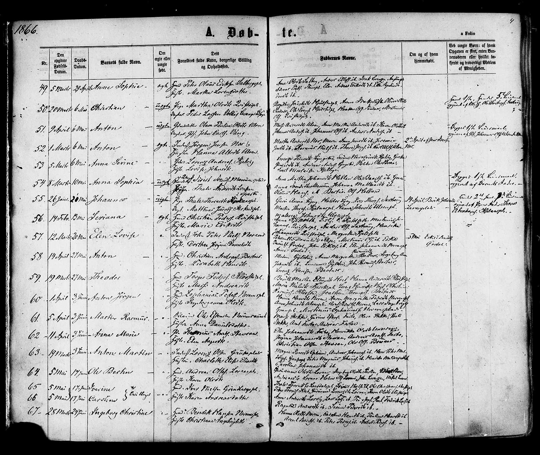 Ministerialprotokoller, klokkerbøker og fødselsregistre - Nord-Trøndelag, AV/SAT-A-1458/730/L0284: Ministerialbok nr. 730A09, 1866-1878, s. 4