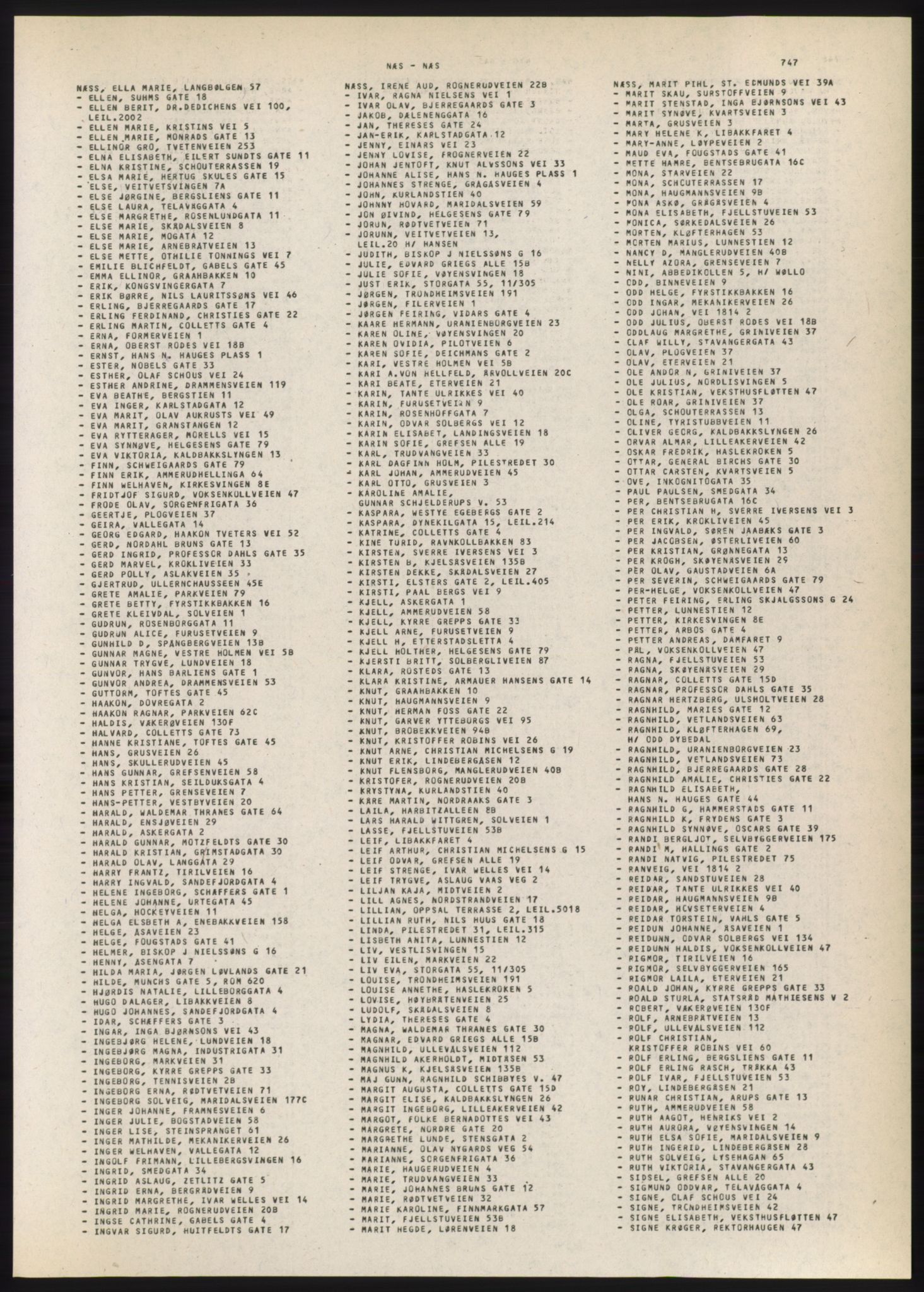 Kristiania/Oslo adressebok, PUBL/-, 1980-1981, s. 747