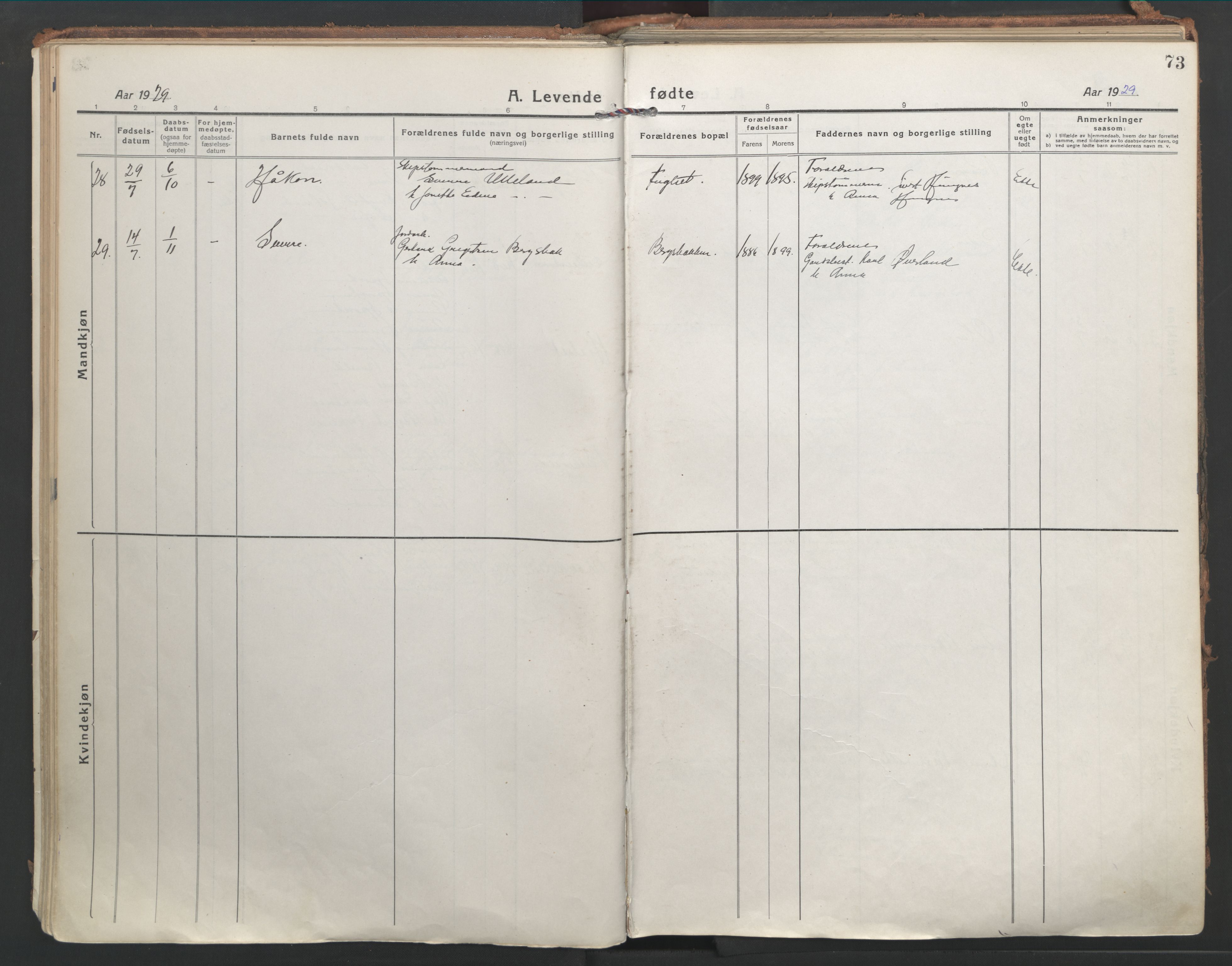 Ministerialprotokoller, klokkerbøker og fødselsregistre - Møre og Romsdal, AV/SAT-A-1454/555/L0659: Ministerialbok nr. 555A10, 1917-1971, s. 73