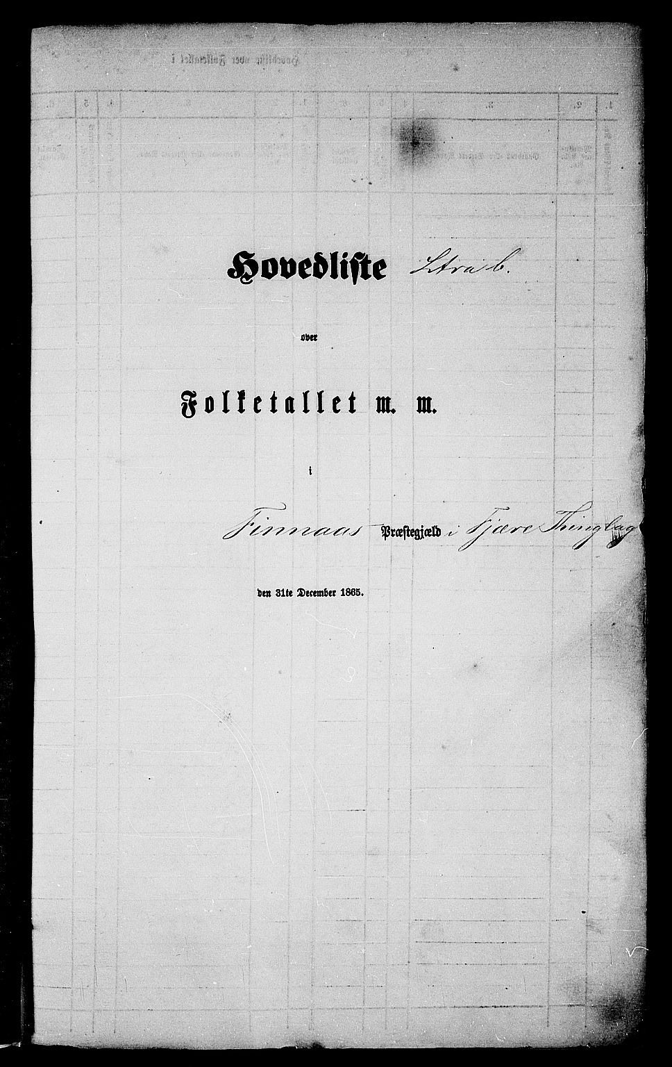 RA, Folketelling 1865 for 1218P Finnås prestegjeld, 1865, s. 5