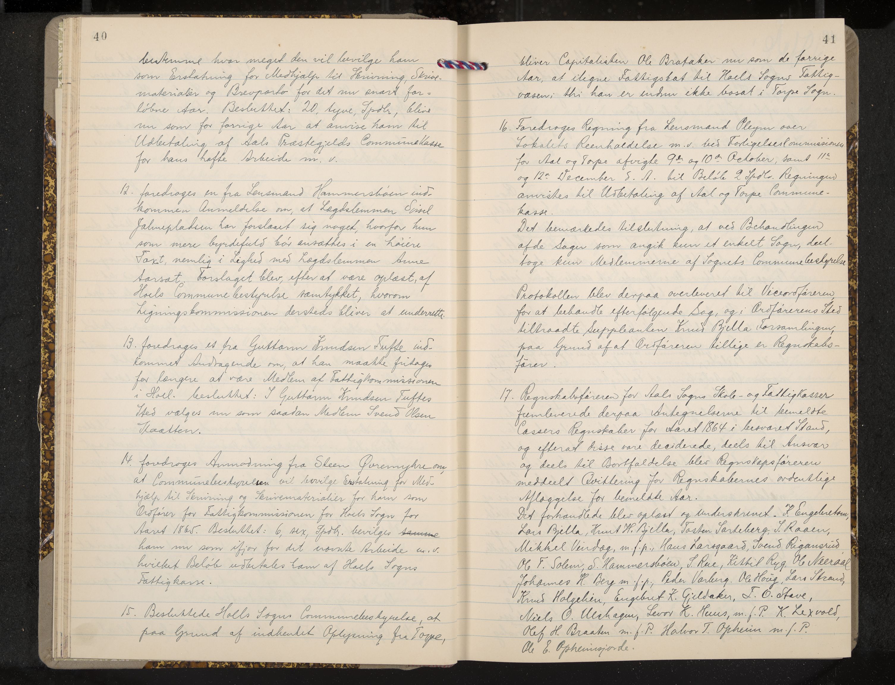 Ål formannskap og sentraladministrasjon, IKAK/0619021/A/Aa/L0003: Utskrift av møtebok, 1864-1880, s. 40-41