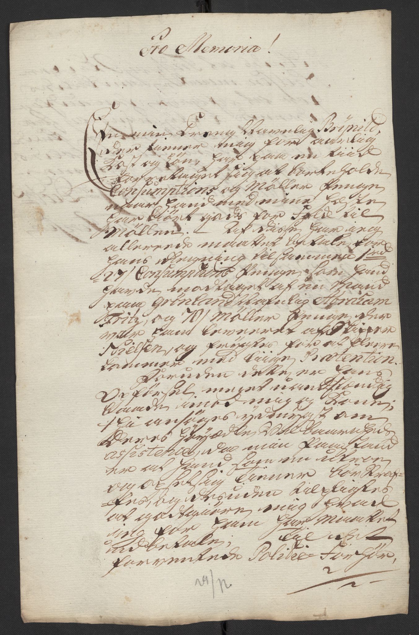 Oslo politidistrikt, AV/SAO-A-10085/D/Da/L0003: Innkomne brev, pro memoria m.v., 1781, s. 78