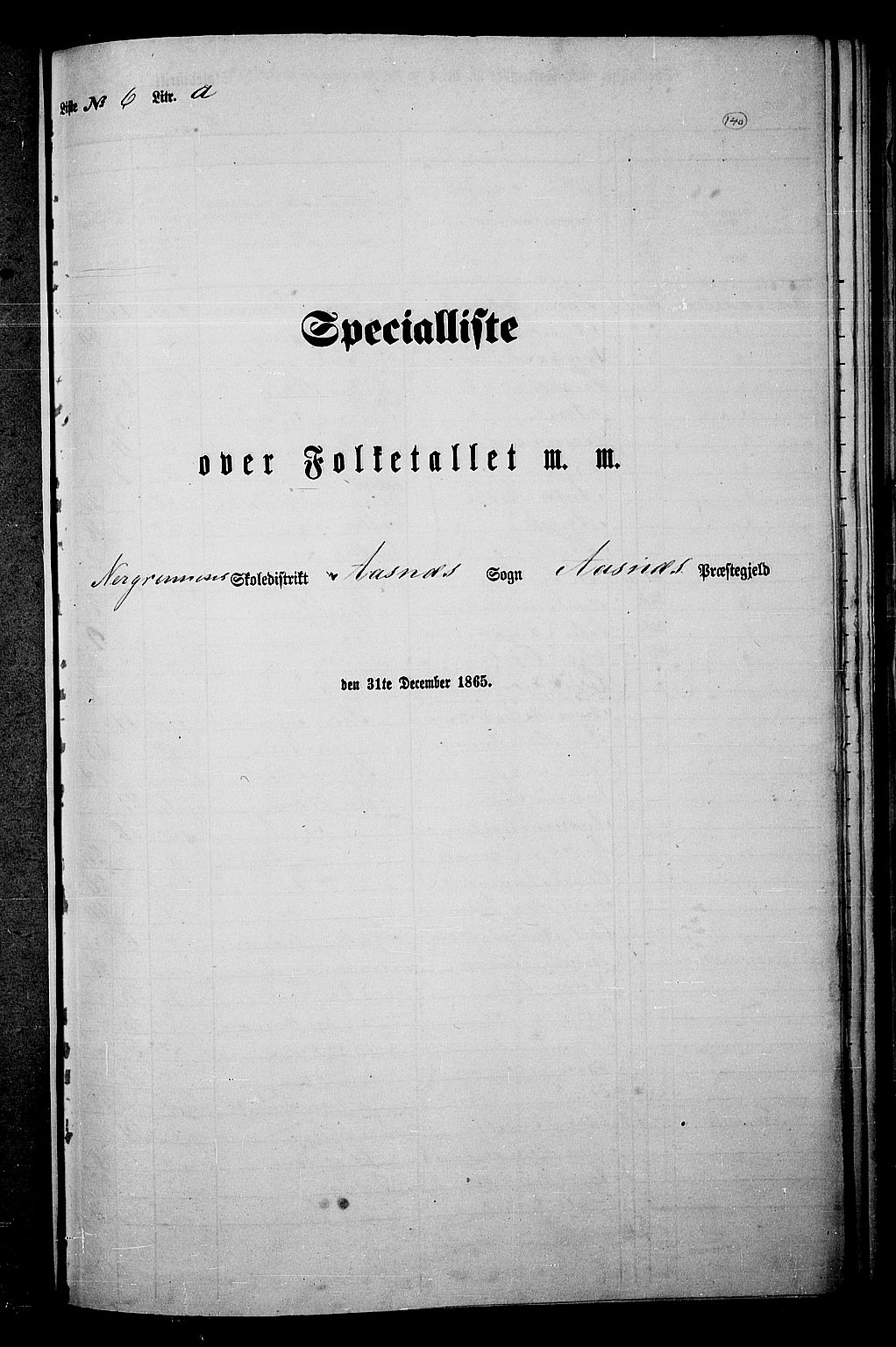 RA, Folketelling 1865 for 0425P Åsnes prestegjeld, 1865, s. 129