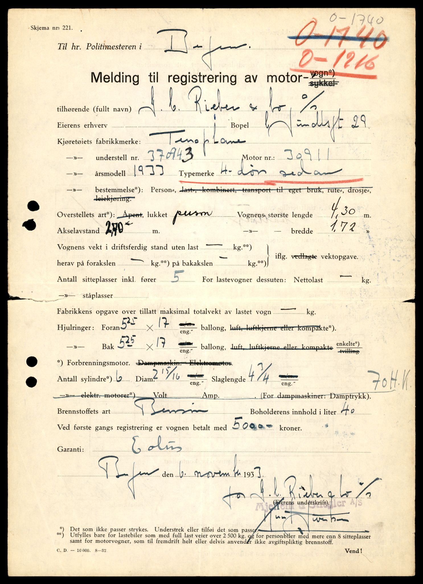 Møre og Romsdal vegkontor - Ålesund trafikkstasjon, AV/SAT-A-4099/F/Fe/L0008: Registreringskort for kjøretøy T 747 - T 894, 1927-1998, s. 137