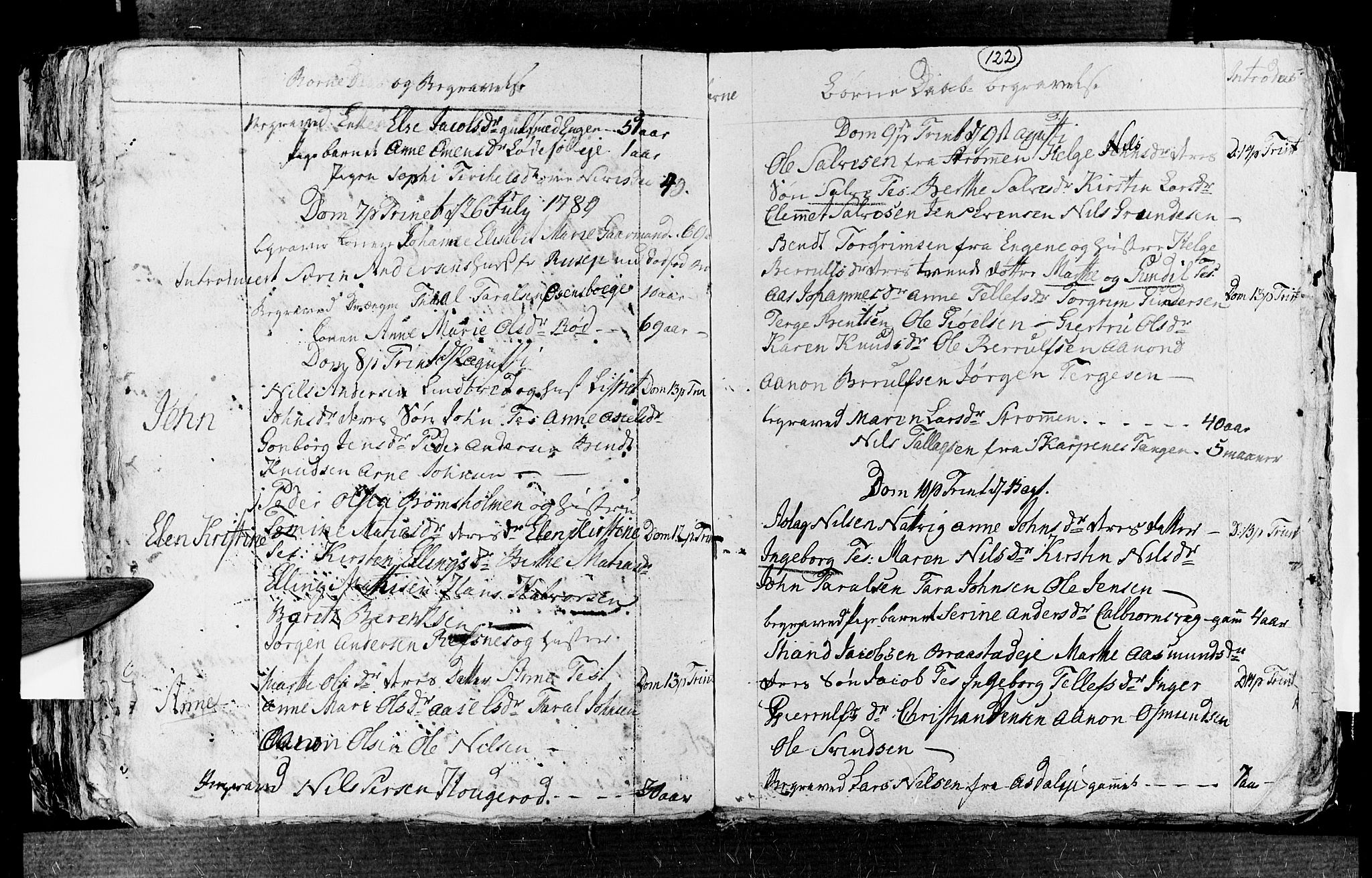 Øyestad sokneprestkontor, AV/SAK-1111-0049/F/Fb/L0001: Klokkerbok nr. B 1, 1780-1794, s. 122