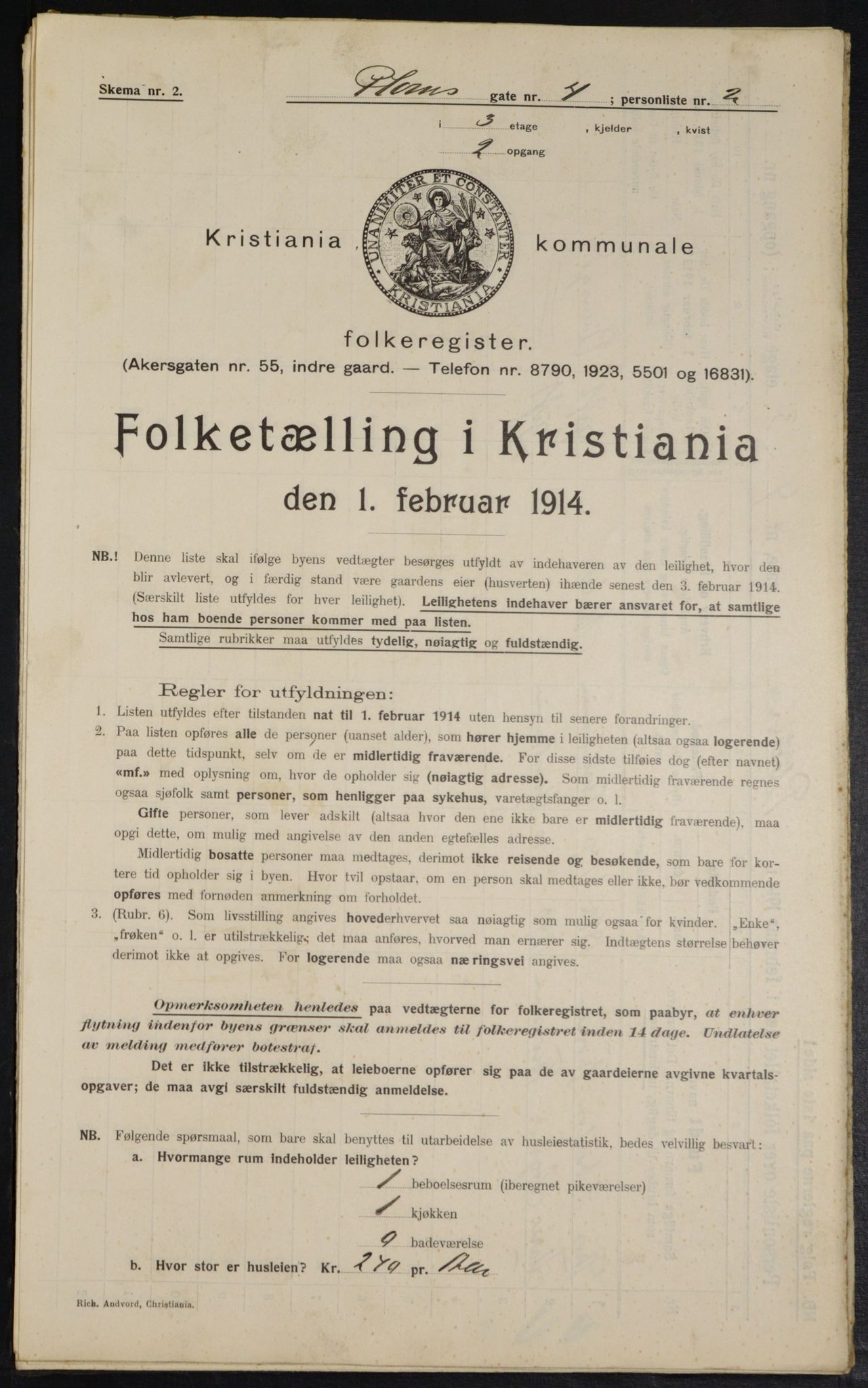 OBA, Kommunal folketelling 1.2.1914 for Kristiania, 1914, s. 80982