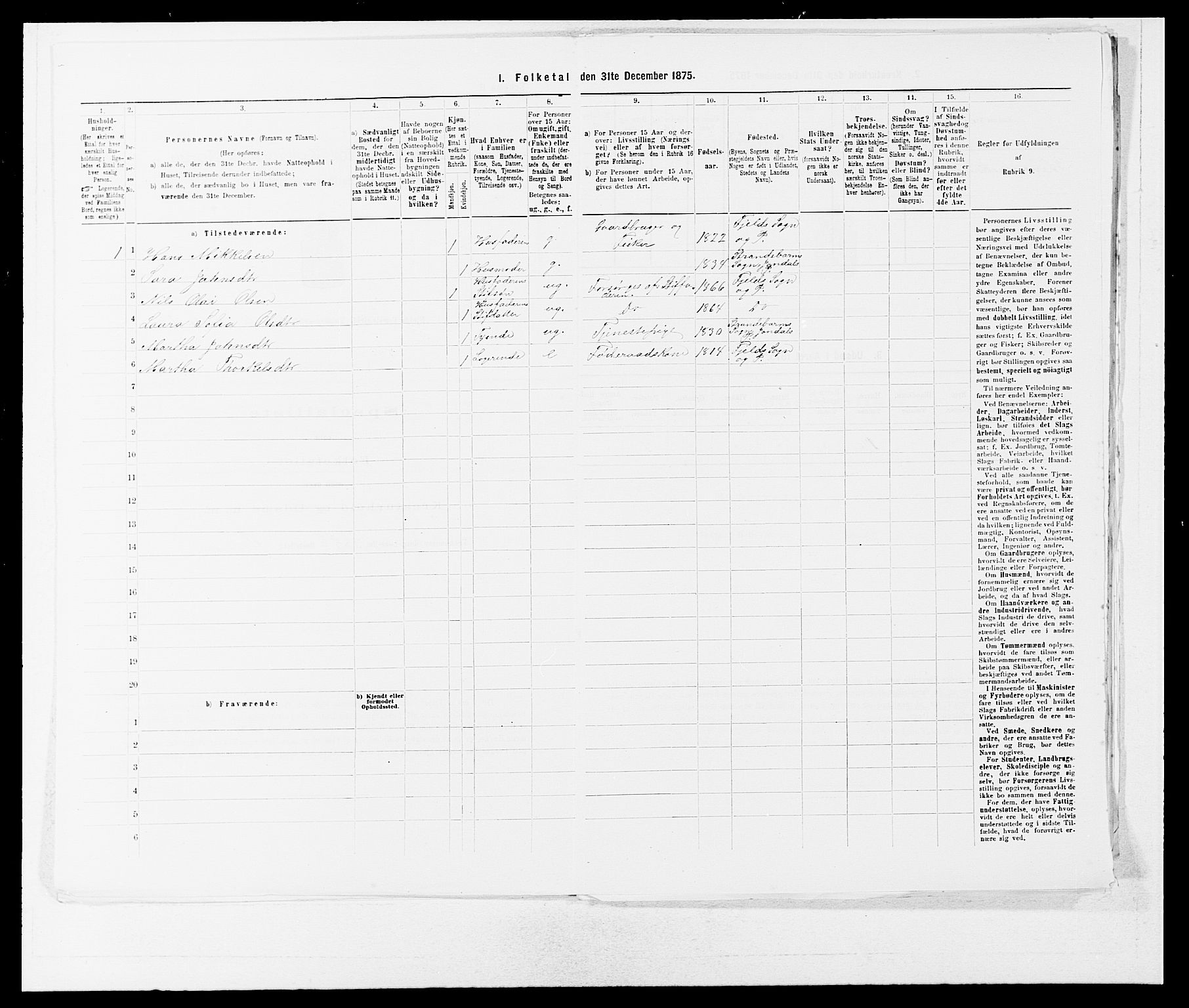 SAB, Folketelling 1875 for 1246P Fjell prestegjeld, 1875, s. 808