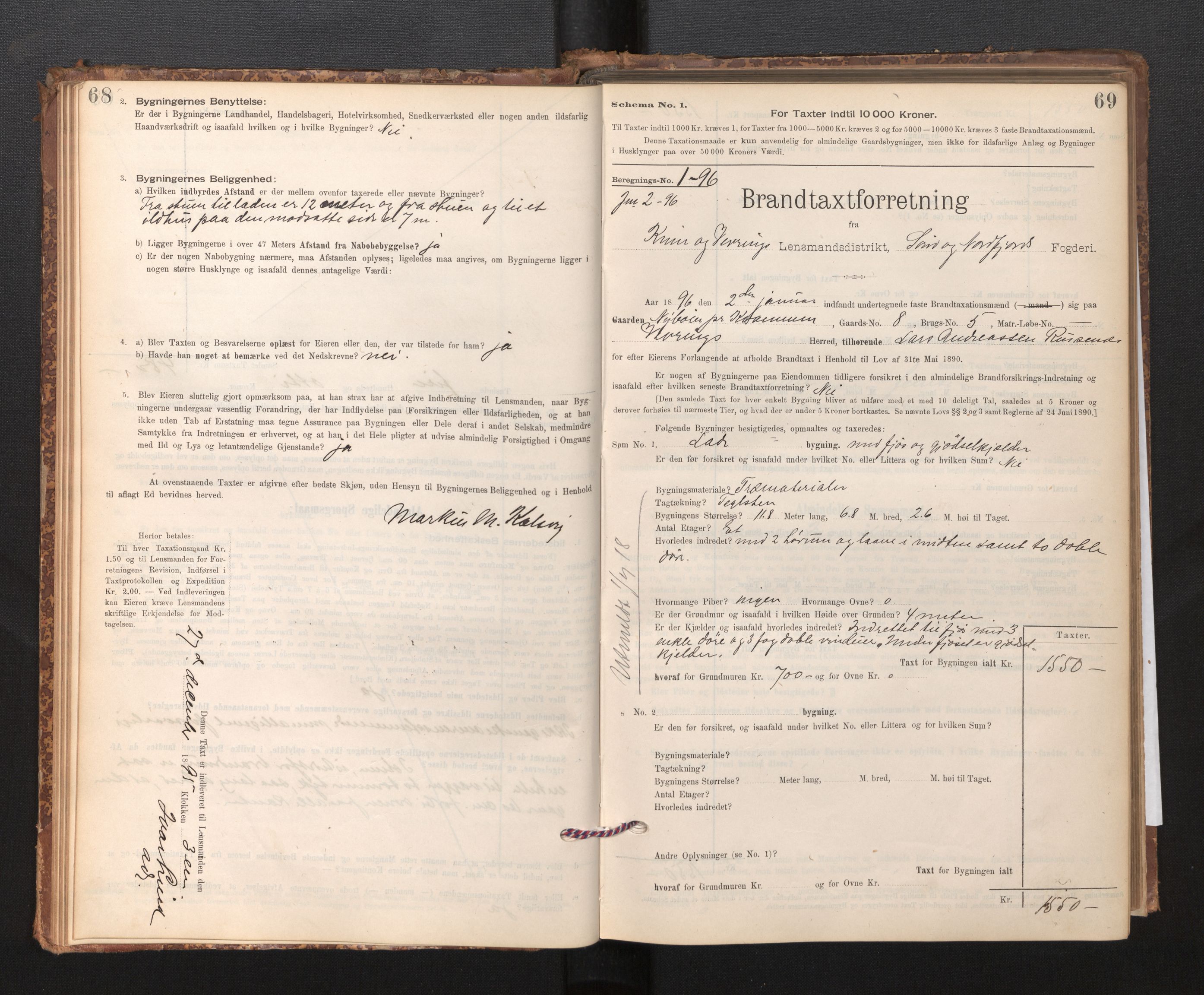 Lensmannen i Kinn, SAB/A-28801/0012/L0004f: Branntakstprotokoll, skjematakst, 1894-1911, s. 68-69
