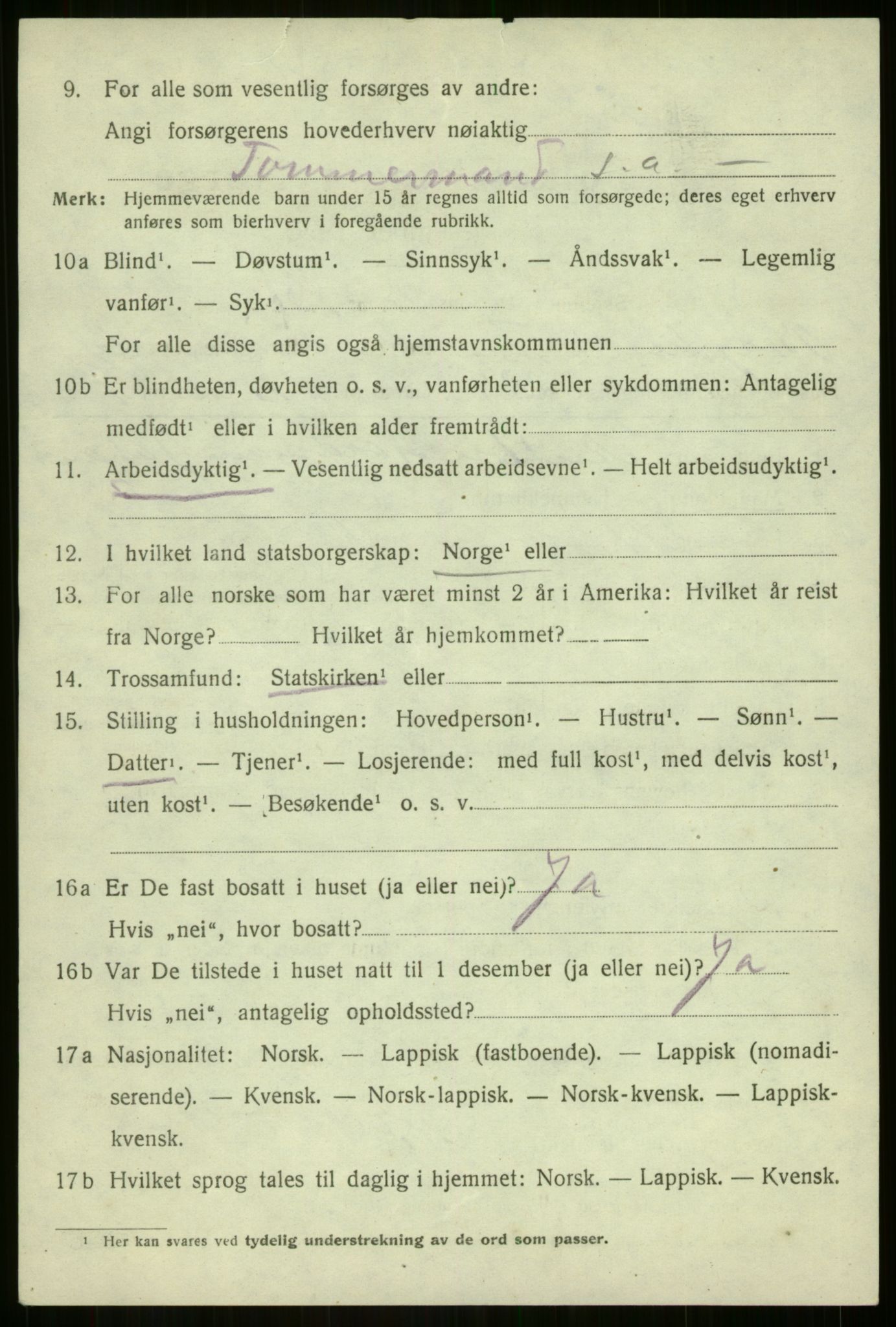 SATØ, Folketelling 1920 for 1929 Berg herred, 1920, s. 2429