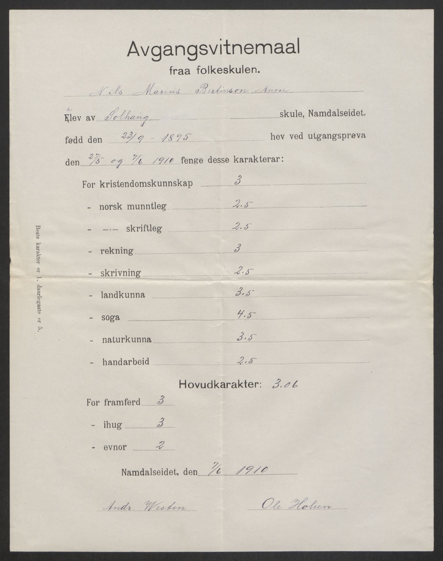 Falstad skolehjem, AV/RA-S-1676/E/Eb/L0011: Elevmapper løpenr.. 240-260, 1911-1918, s. 94