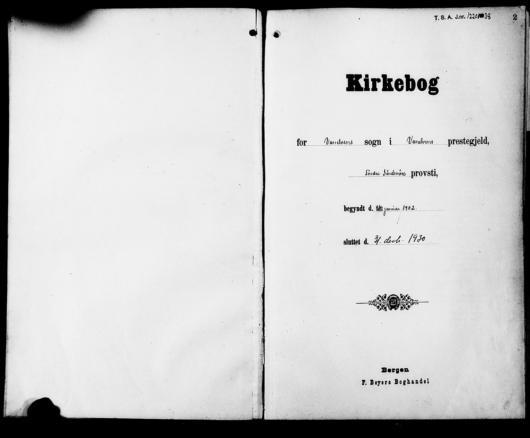 Ministerialprotokoller, klokkerbøker og fødselsregistre - Møre og Romsdal, AV/SAT-A-1454/501/L0018: Klokkerbok nr. 501C04, 1902-1930, s. 2
