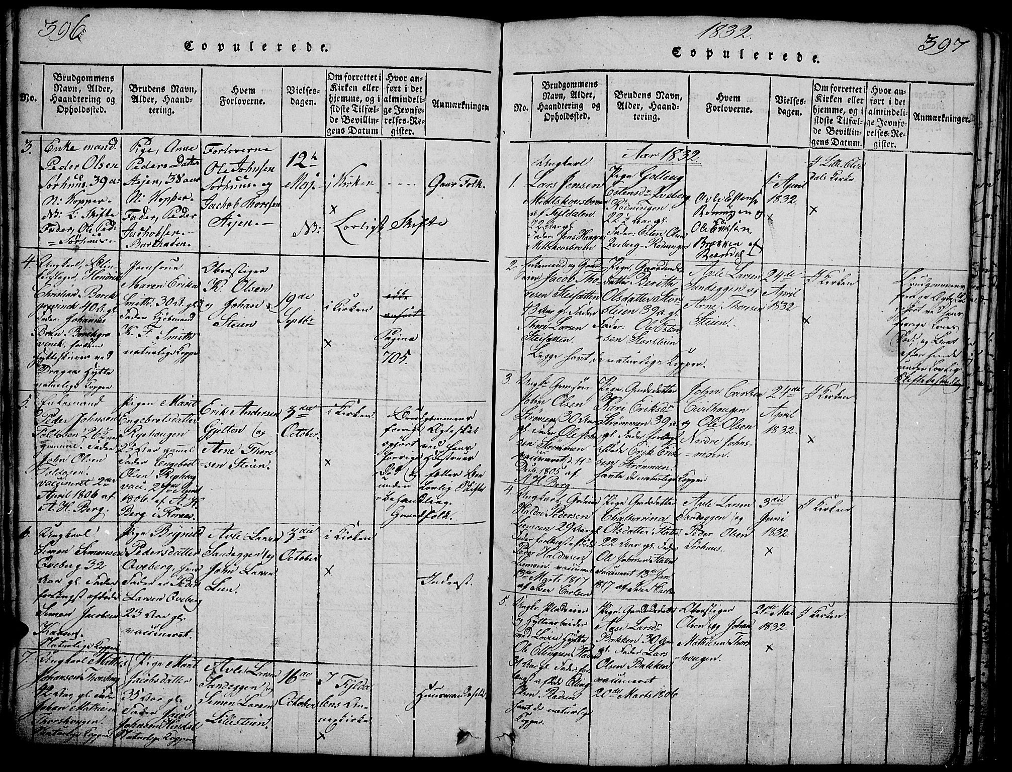 Tynset prestekontor, AV/SAH-PREST-058/H/Ha/Hab/L0002: Klokkerbok nr. 2, 1814-1862, s. 396-397