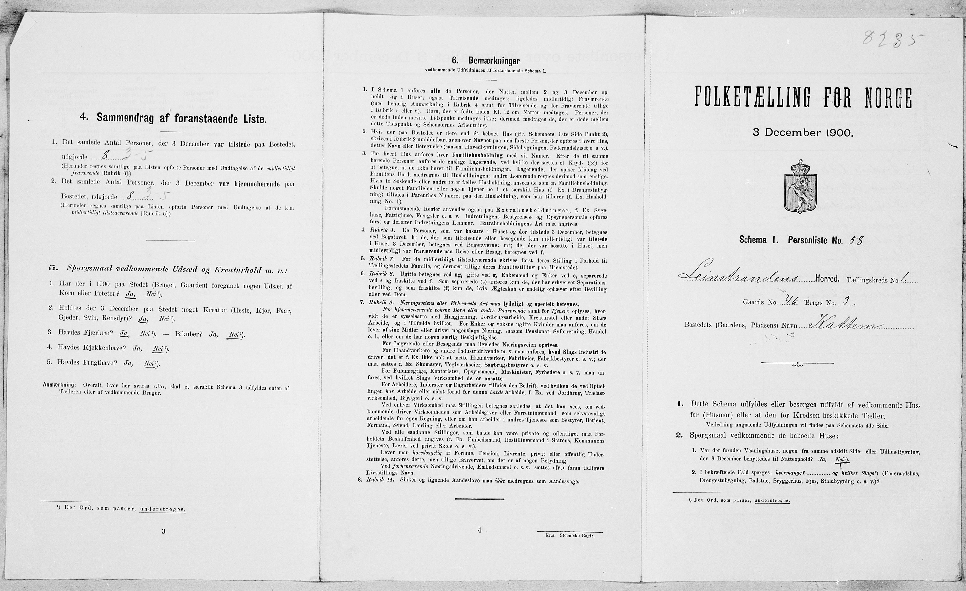 SAT, Folketelling 1900 for 1654 Leinstrand herred, 1900, s. 135