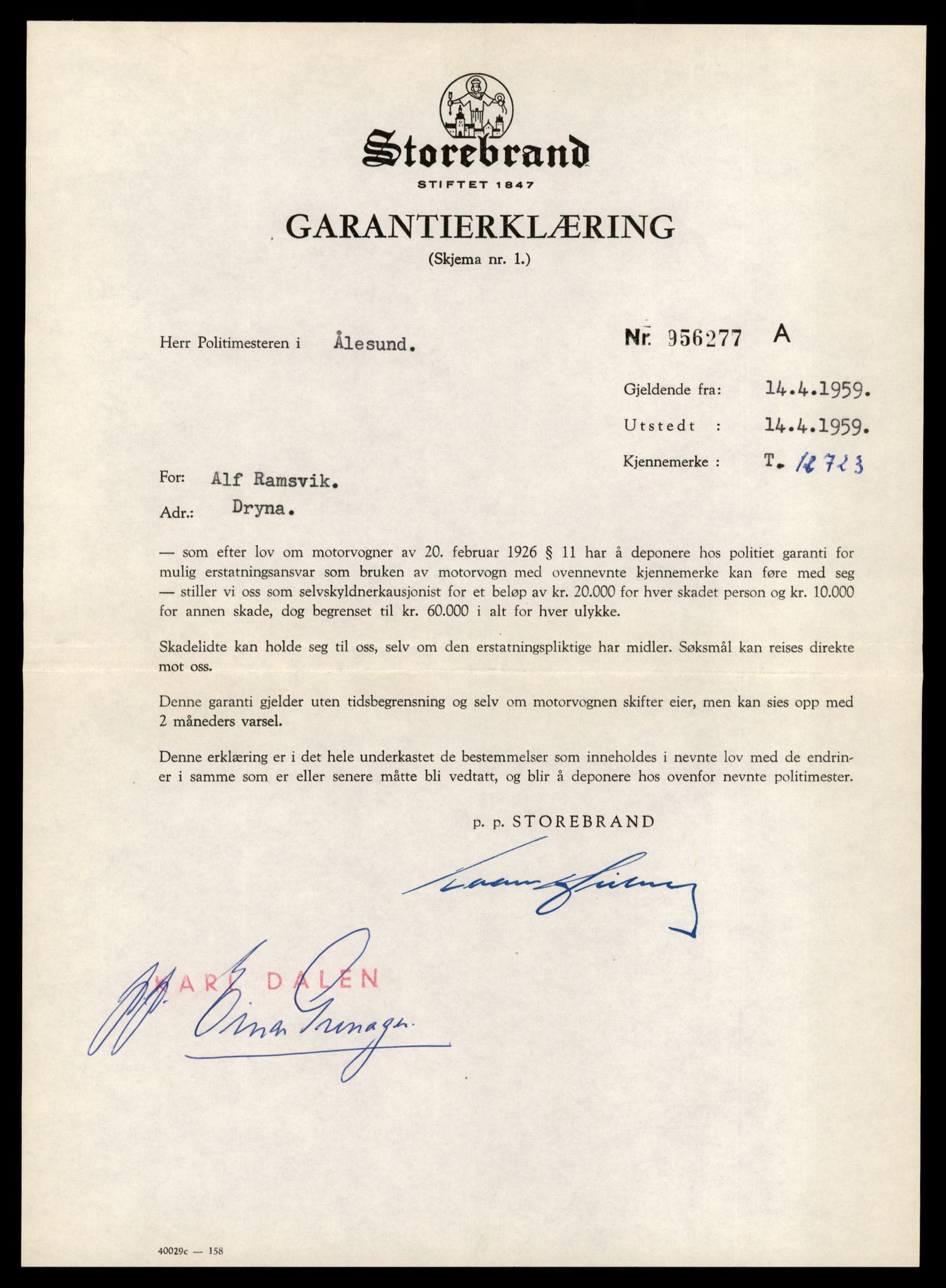 Møre og Romsdal vegkontor - Ålesund trafikkstasjon, AV/SAT-A-4099/F/Fe/L0035: Registreringskort for kjøretøy T 12653 - T 12829, 1927-1998, s. 1326
