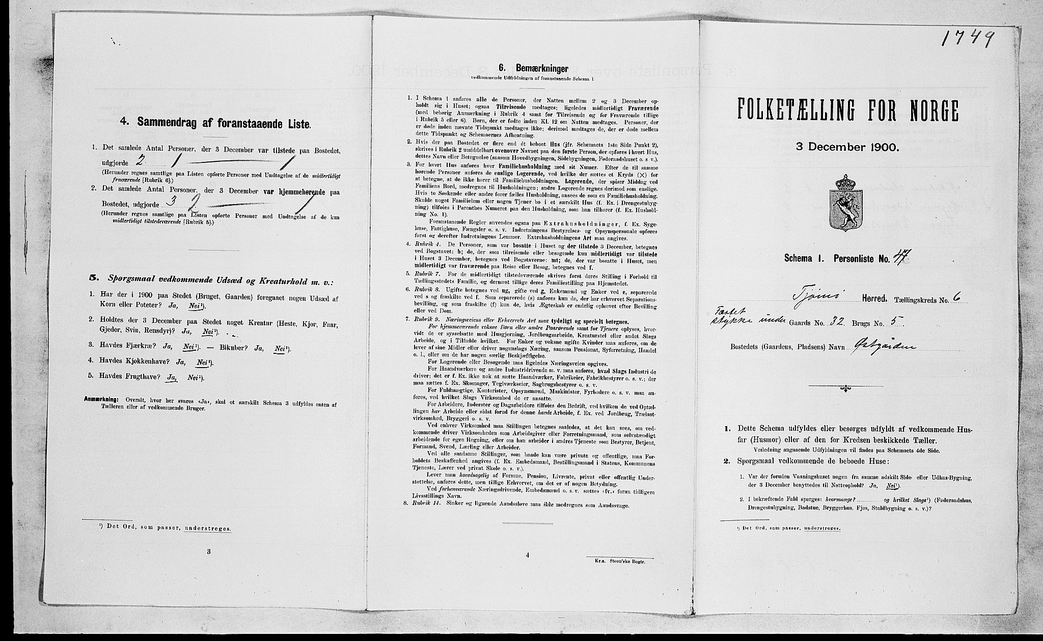 RA, Folketelling 1900 for 0723 Tjøme herred, 1900, s. 1120