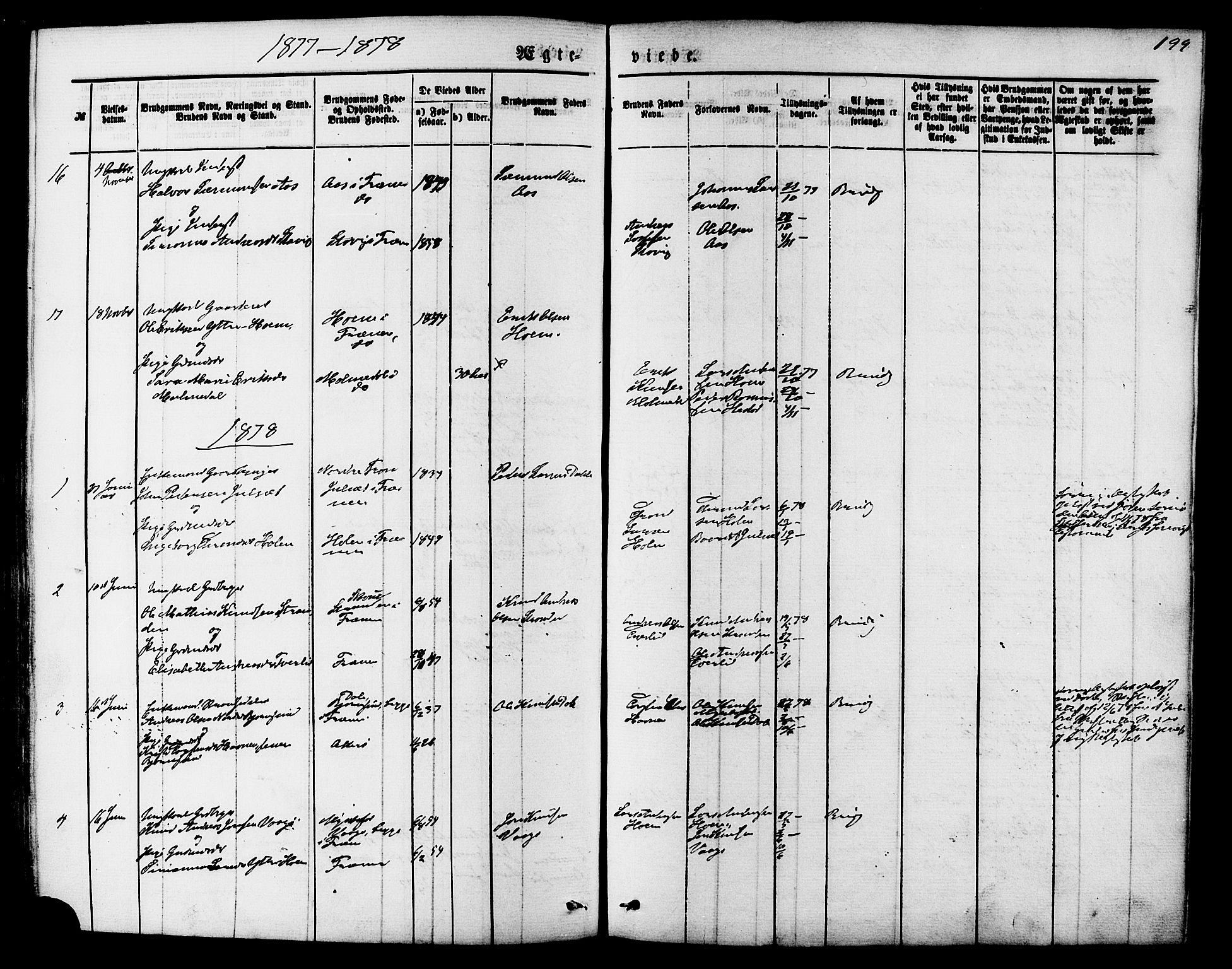 Ministerialprotokoller, klokkerbøker og fødselsregistre - Møre og Romsdal, SAT/A-1454/565/L0749: Ministerialbok nr. 565A03, 1871-1886, s. 199