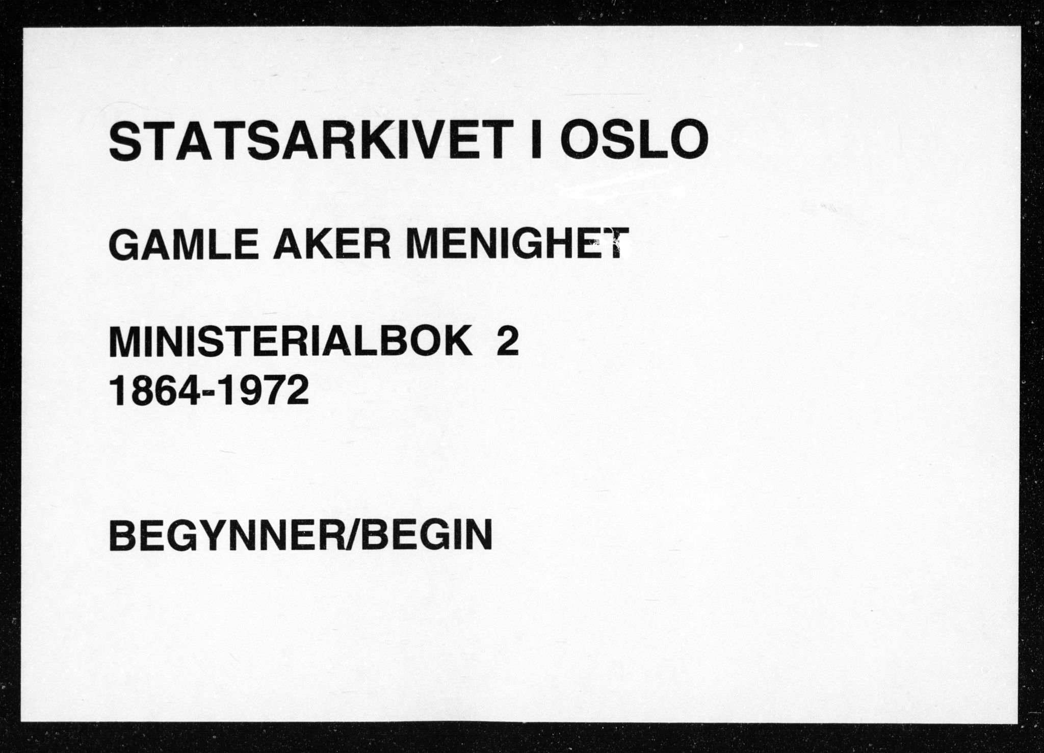 Gamle Aker prestekontor Kirkebøker, SAO/A-10617a/F/L0002: Ministerialbok nr. 2, 1864-1872