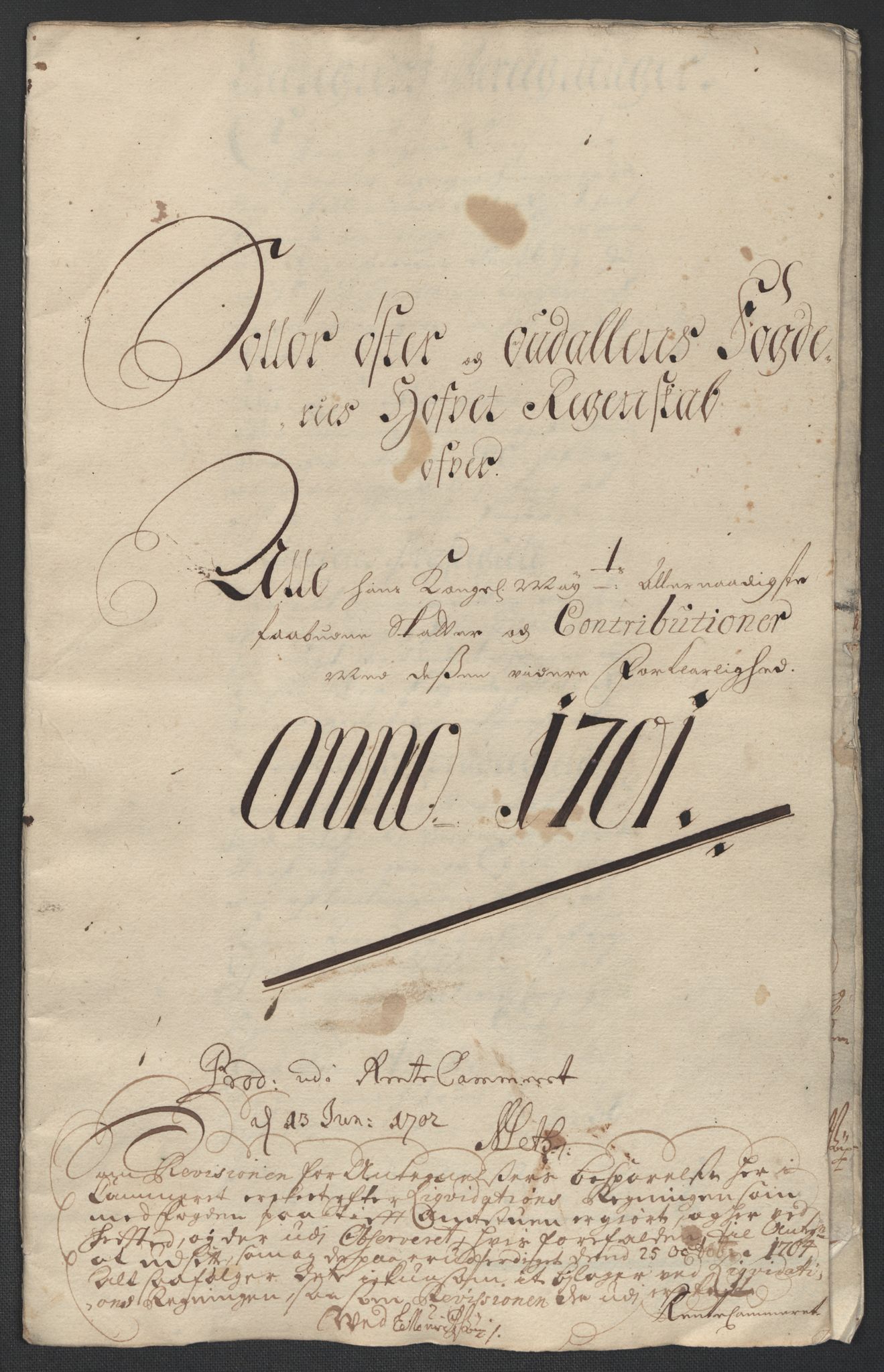 Rentekammeret inntil 1814, Reviderte regnskaper, Fogderegnskap, RA/EA-4092/R13/L0839: Fogderegnskap Solør, Odal og Østerdal, 1701, s. 3